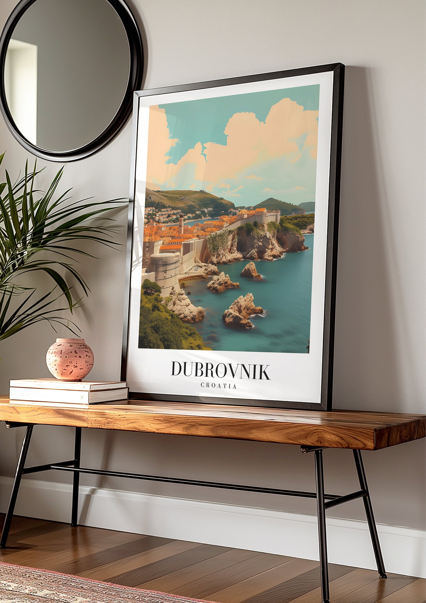 Dubrovnik City Poster, Croatia Coastline Wall Art, Mediterranean Scenic Print, Old Town Dubrovnik Art, Adriatic Coast Poster, Croatia Print