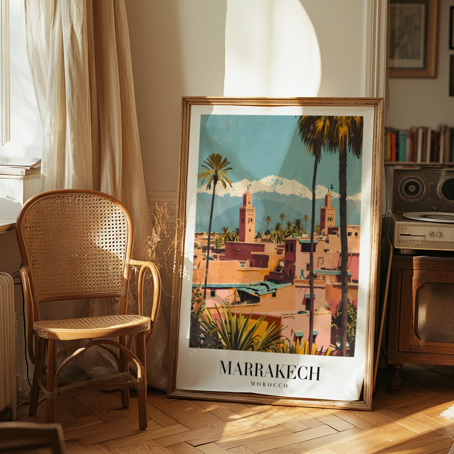 Marrakech City Poster, Morocco Wall Art, Marrakech Skyline Print, Moroccan Architecture Art, Travel Decor, African City Poster,Travel Poster