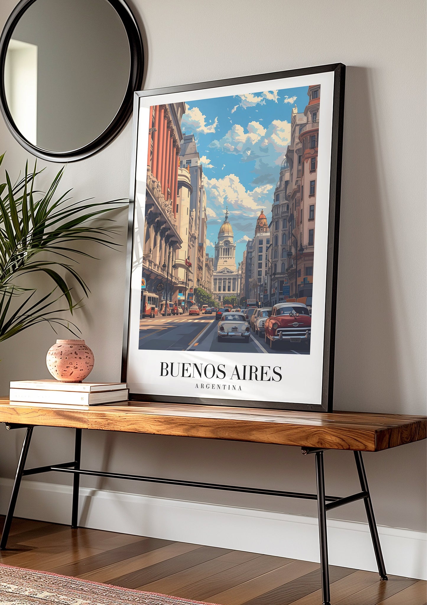 Buenos Aires City Poster, Argentina Wall Art, Buenos Aires Street View Print, Argentine Architecture Art, Travel Decor, Latin America Poster