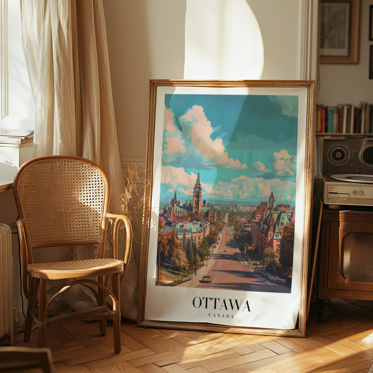 Ottawa City Poster, Canada Wall Art, Parliament Hill Print, Canadian Urban Landscape, Ottawa Skyline Decor, Travel Art Print, City Poster