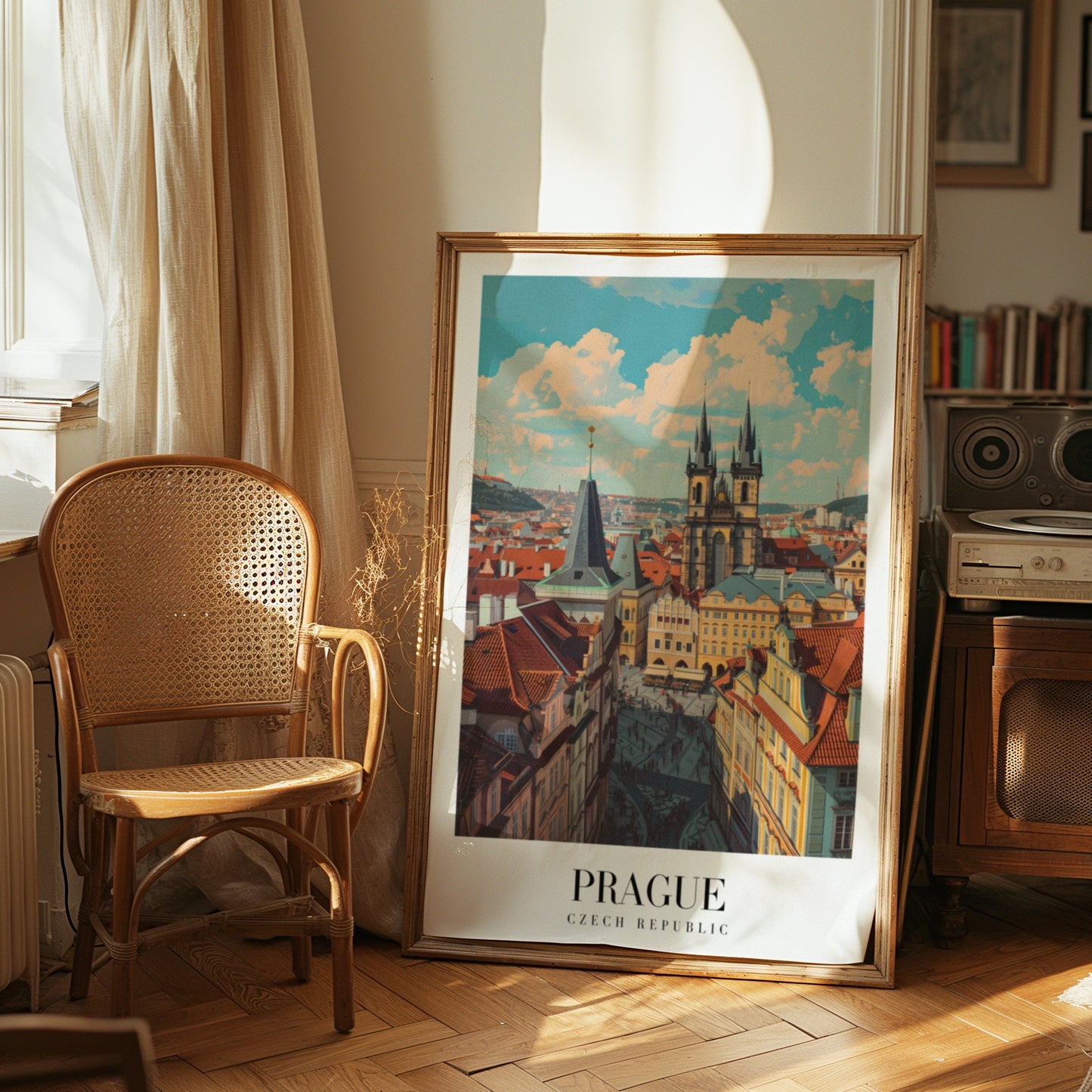 Prague City Poster, Czech Republic Travel Art, Historical Skyline Wall Art, European Cityscape Print, Vintage City Poster, City Poster