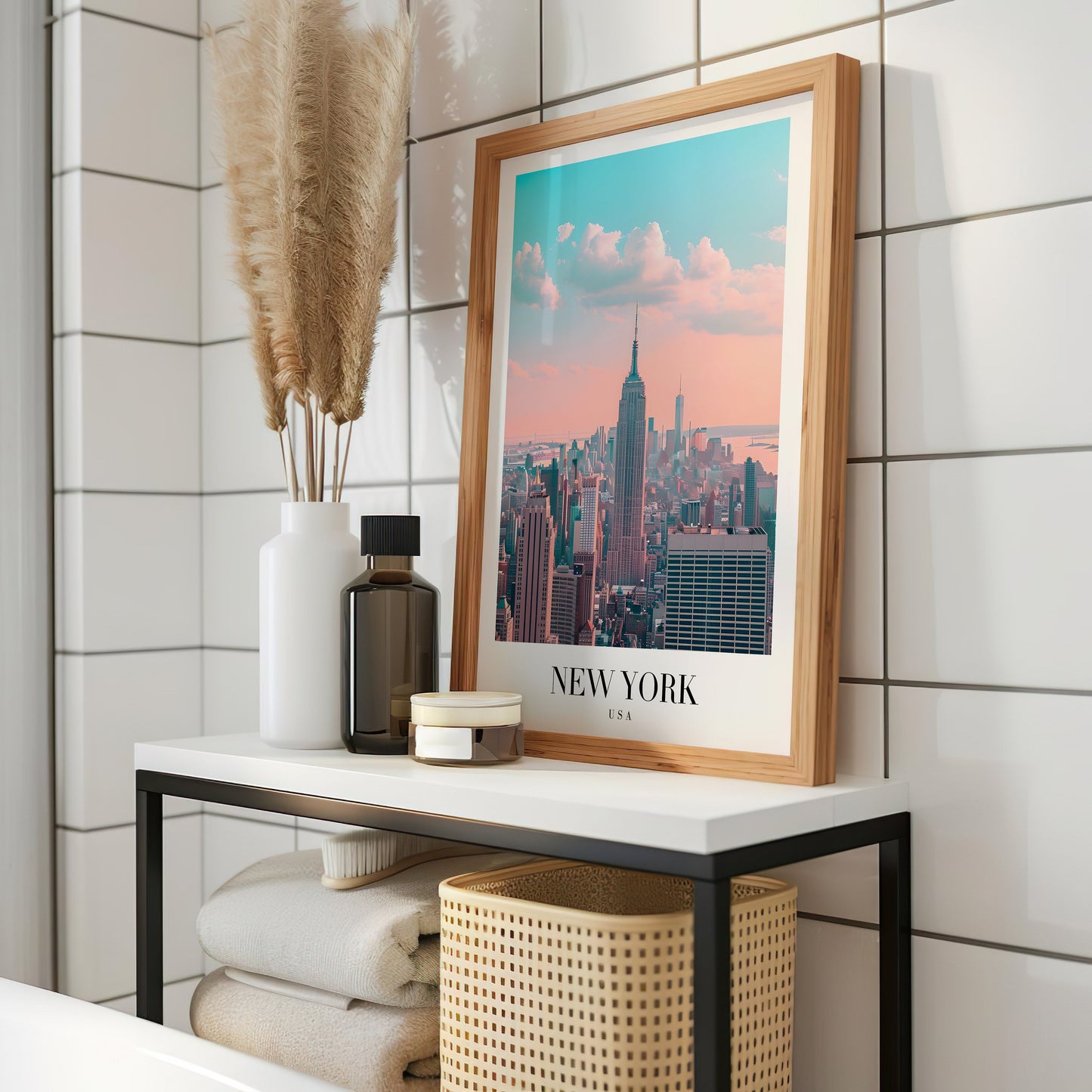 New York City Poster, Empire State Building Art Print, NYC Skyline Wall Art, Iconic City Poster, USA Travel Decor, Cityscape Print, Poster