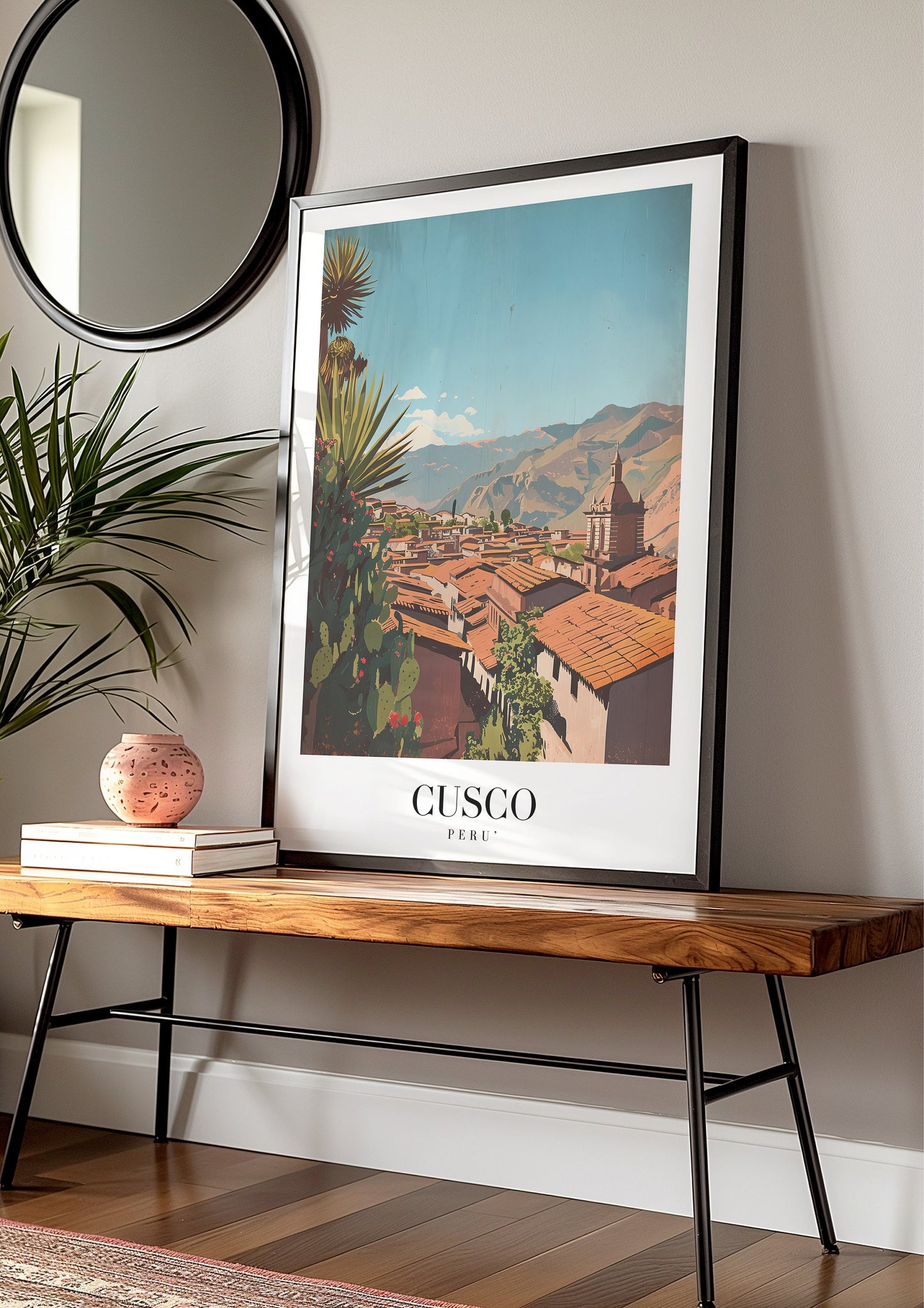 Cusco Peru Poster, Cityscape Wall Art, Inca Architecture Print, Andes Mountains Decor, Travel Art, Scenic City Poster, Peru Wall Art