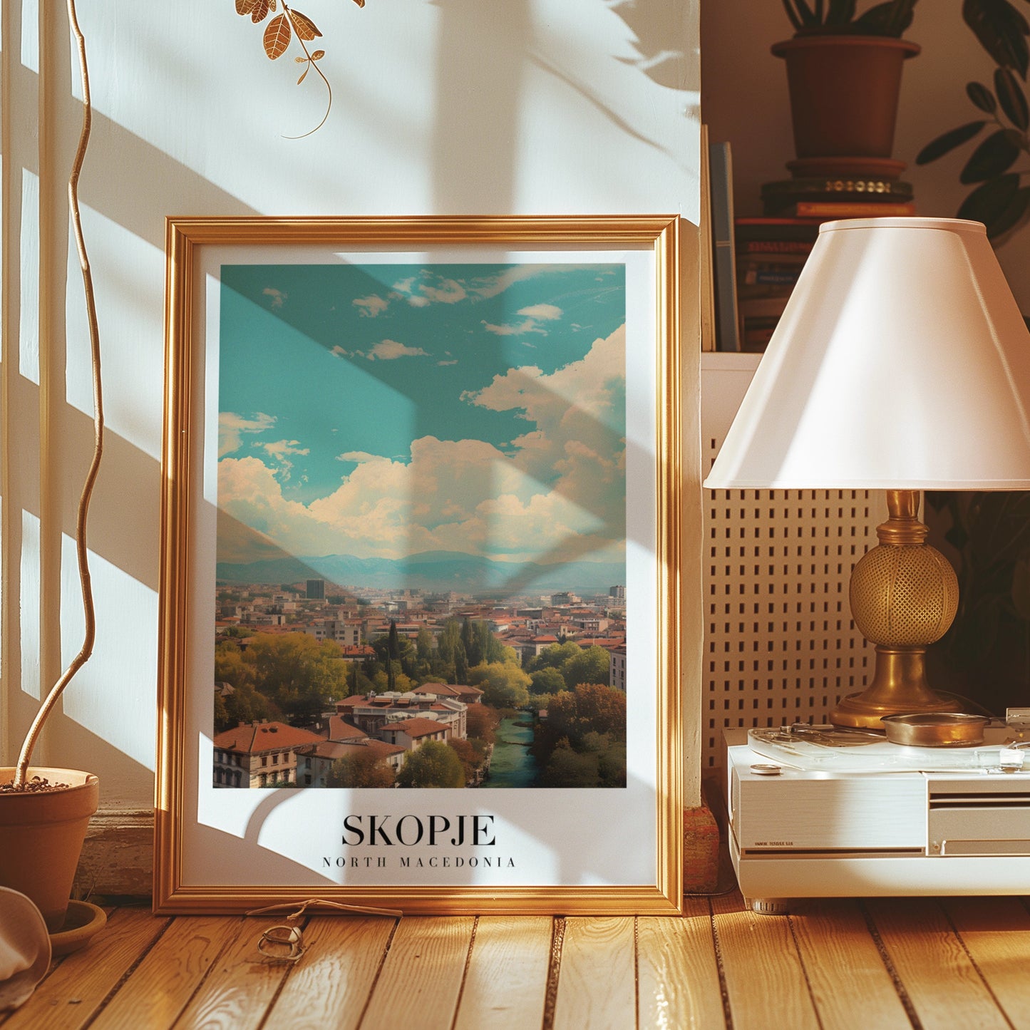 Skopje North Macedonia City Poster, Balkan Landscape Wall Art, Skopje Skyline Print, Historical Cityscape Art, Travel Poster of Skopje