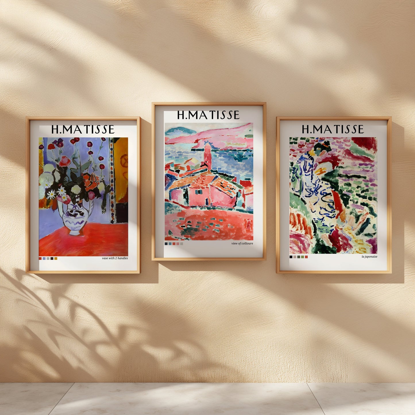 Henri Matisse Poster Set, 'La Japonaise', 'Vue de Collioure', 'Vase with 2 Handles', Colorful Modern Art Prints, Set of Three, Abstract Art