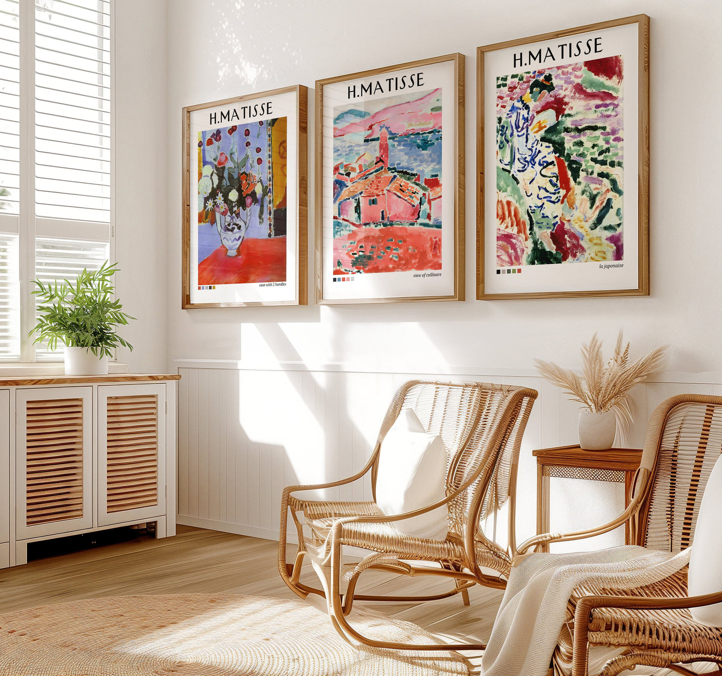 Henri Matisse Poster Set, 'La Japonaise', 'Vue de Collioure', 'Vase with 2 Handles', Colorful Modern Art Prints, Set of Three, Abstract Art