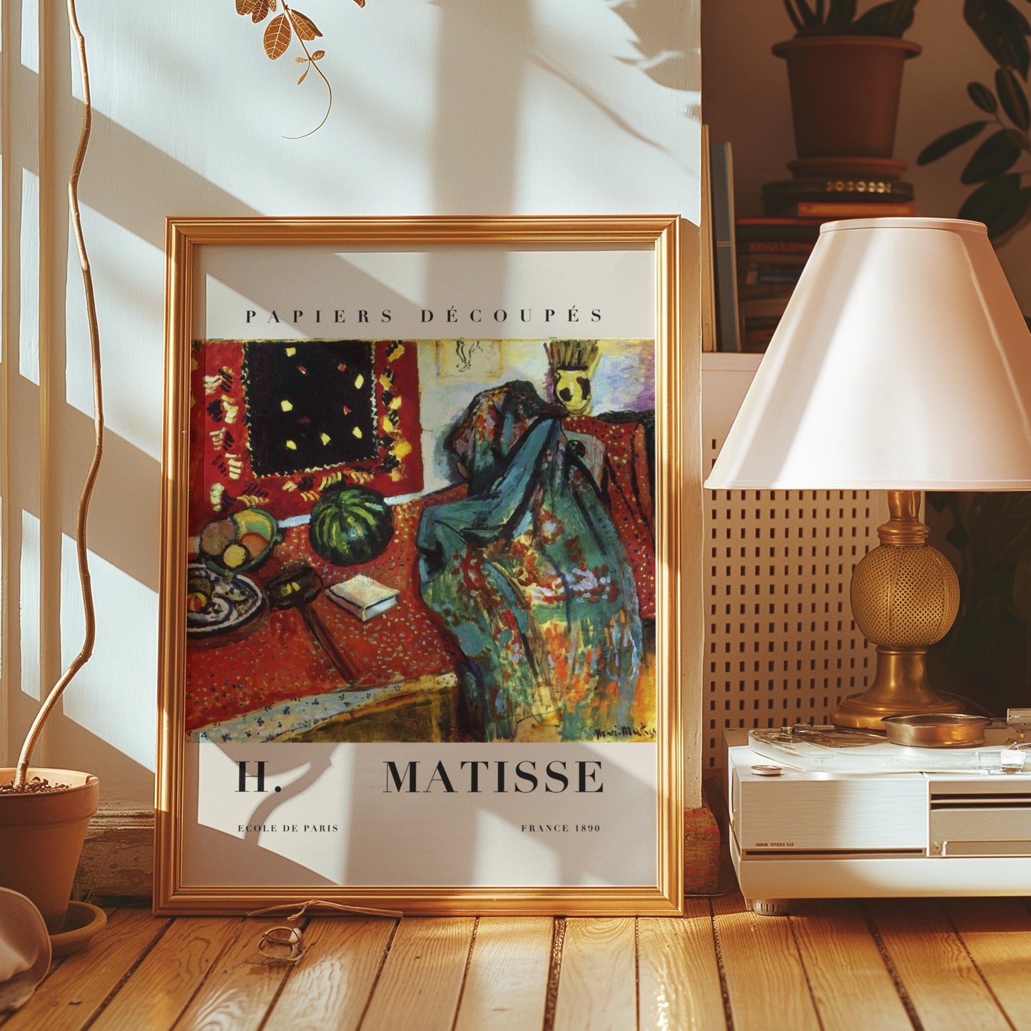 Matisse Still Life Poster, Bold Red and Green Art Print, Pomegranate and Fruit Still Life, Abstract Modern Decor, Matisse Art Living Room