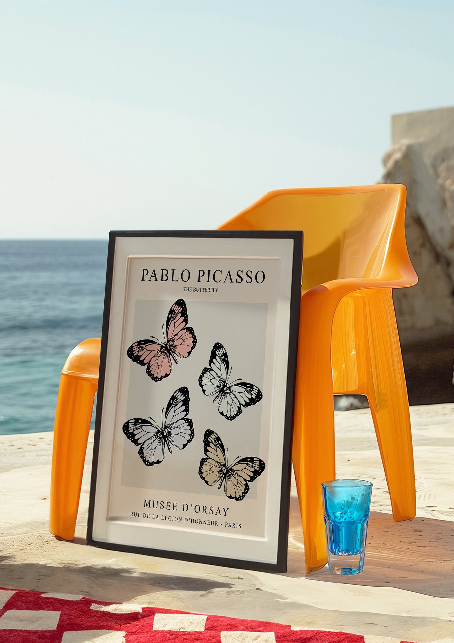 Picasso Butterfly Print, Minimalist Butterfly Poster, Soft Pastel Wall Art, Musee D'Orsay Reproduction, Nature-Inspired Art Print, Picasso