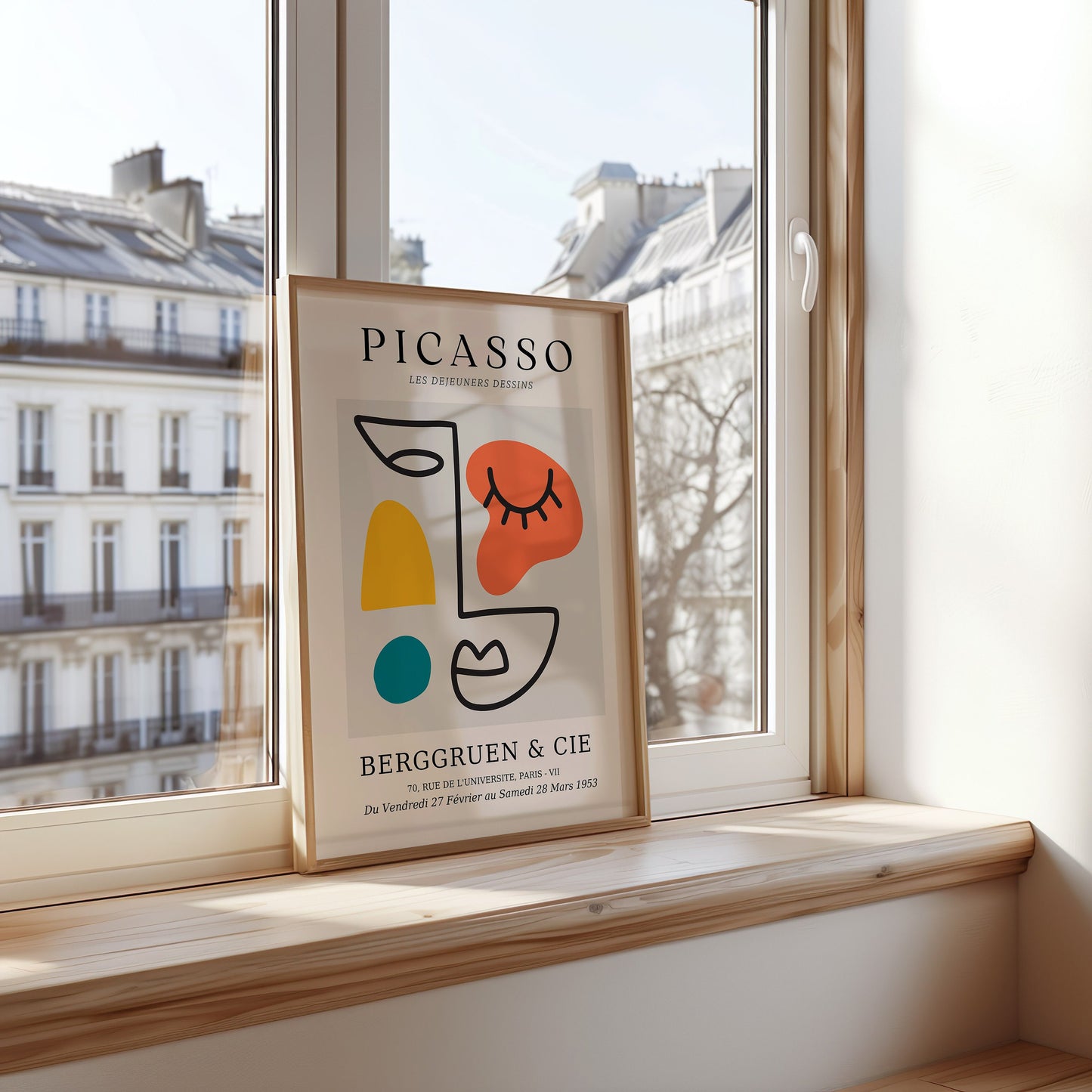 Picasso Wall Art Set, Modern Line Art Posters, Set of Three Abstract Prints, Musee d'Orsay and Berggruen & Cie 1956, Picasso Face Art