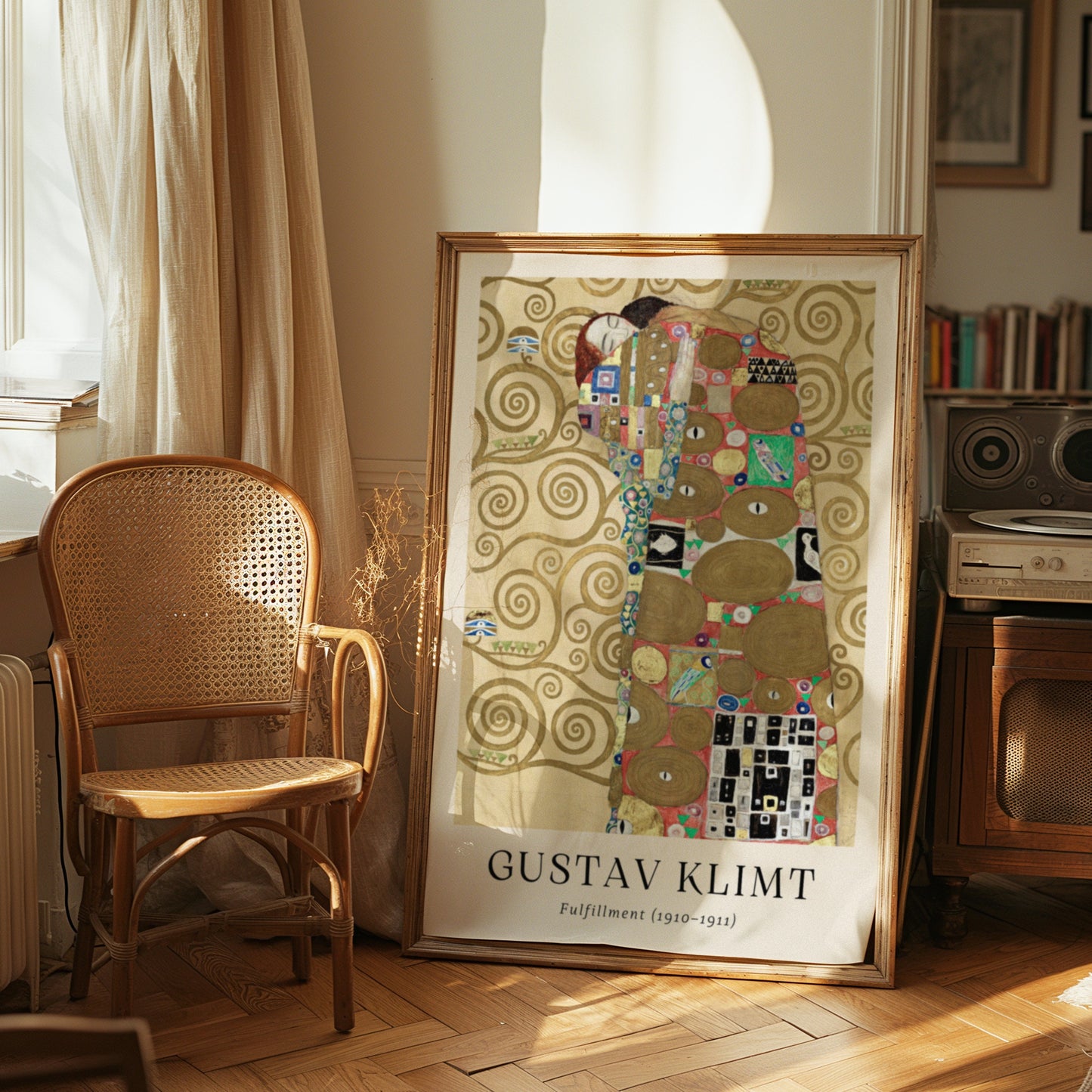 Gustav Klimt Fulfillment Poster, Art Nouveau Wall Art, The Tree of Life Print, Gustav Klimt Prints, Art Reproduction, Set of Three Poster