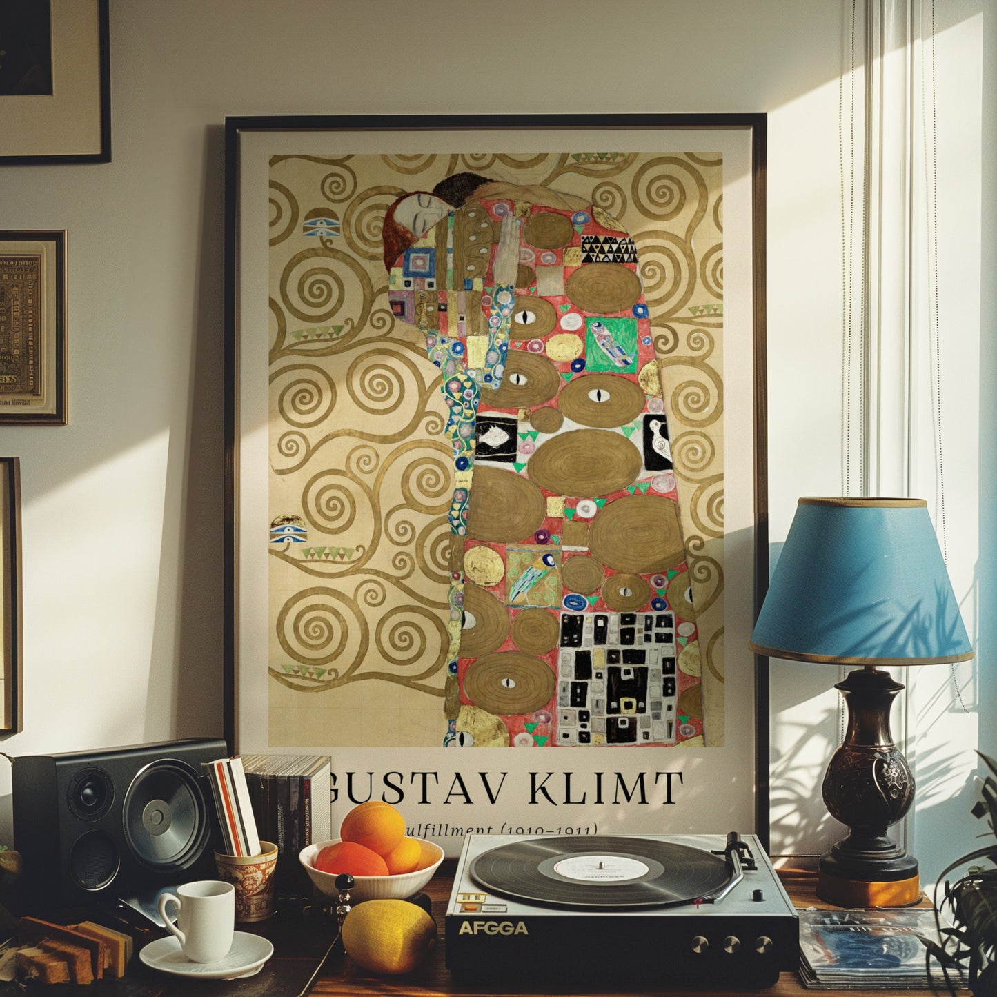 Gustav Klimt Fulfillment Poster, Art Nouveau Wall Art, The Tree of Life Print, Gustav Klimt Prints, Art Reproduction, Set of Three Poster