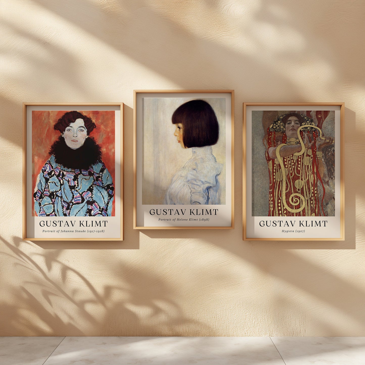 Gustav Klimt Portrait Set, Johanna Staude 1917-1918, Helene Klimt 1898, Hygeia 1907, Klimt Art Posters, Fine Art Prints, Classic Art Decor