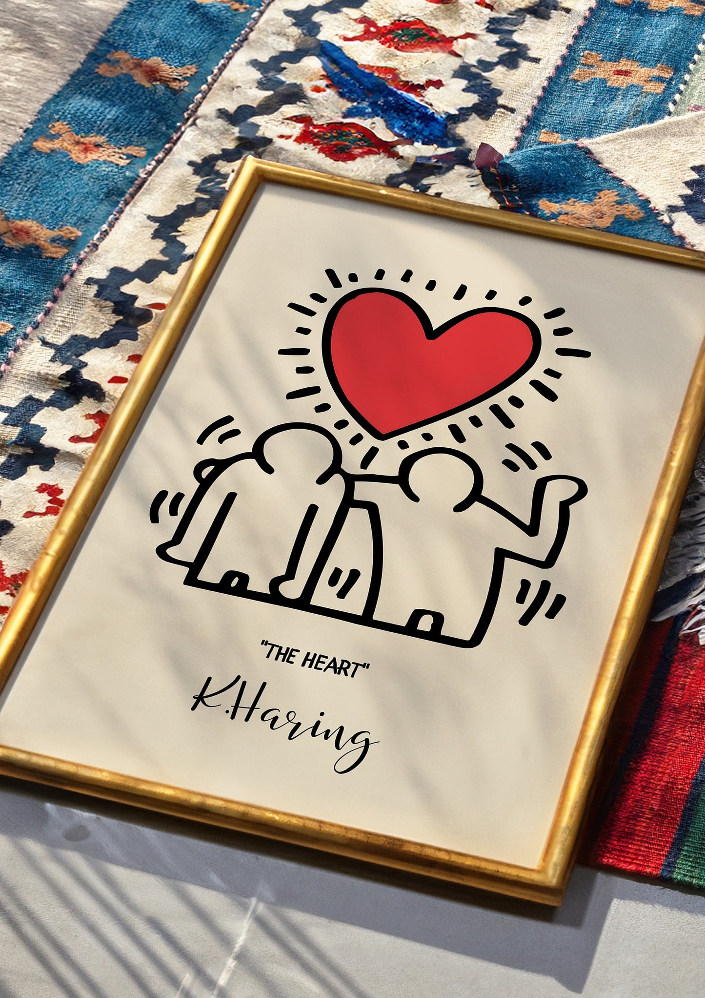 Keith Haring The Heart Poster, Love Pop Art Print, Modern Figurative Wall Art, Iconic 1980s Street Art, Heart and Figures Print,