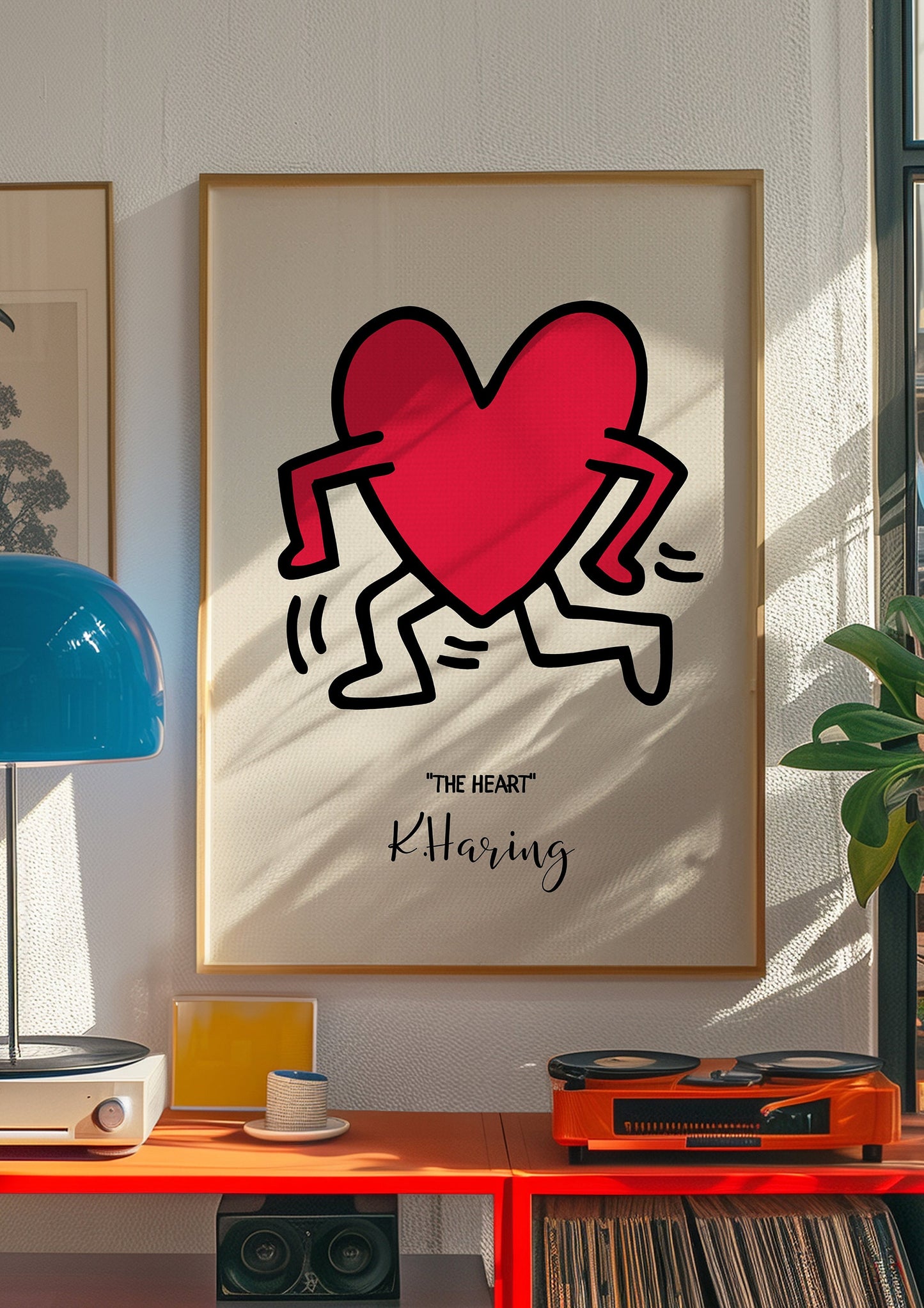 Keith Haring The Heart Poster, Iconic Pop Art, Bold Graphic Wall Art, Red Heart Print, Modern Street Art, Vibrant Love Symbol, Home Decor