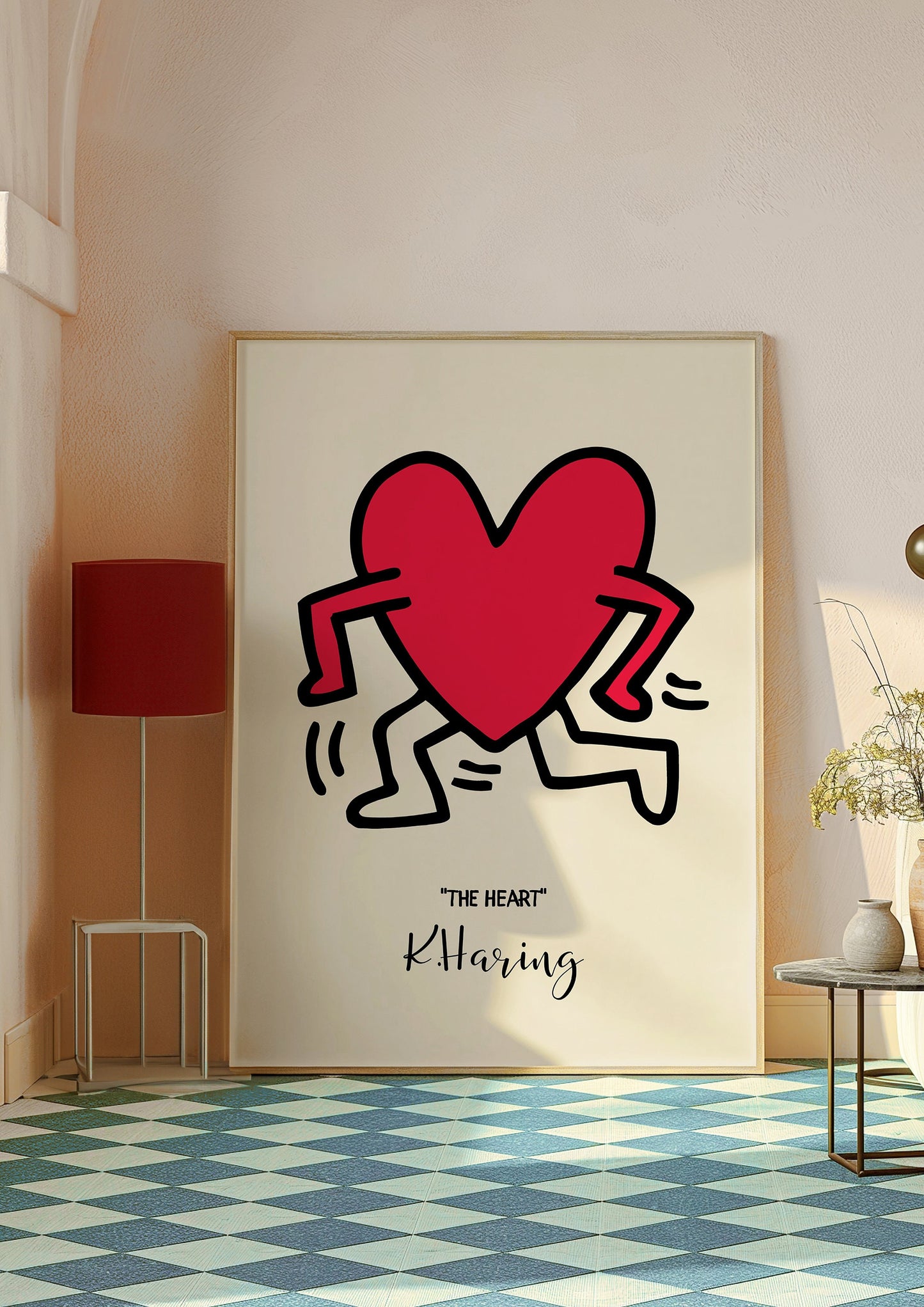 Keith Haring The Heart Poster, Iconic Pop Art, Bold Graphic Wall Art, Red Heart Print, Modern Street Art, Vibrant Love Symbol, Home Decor