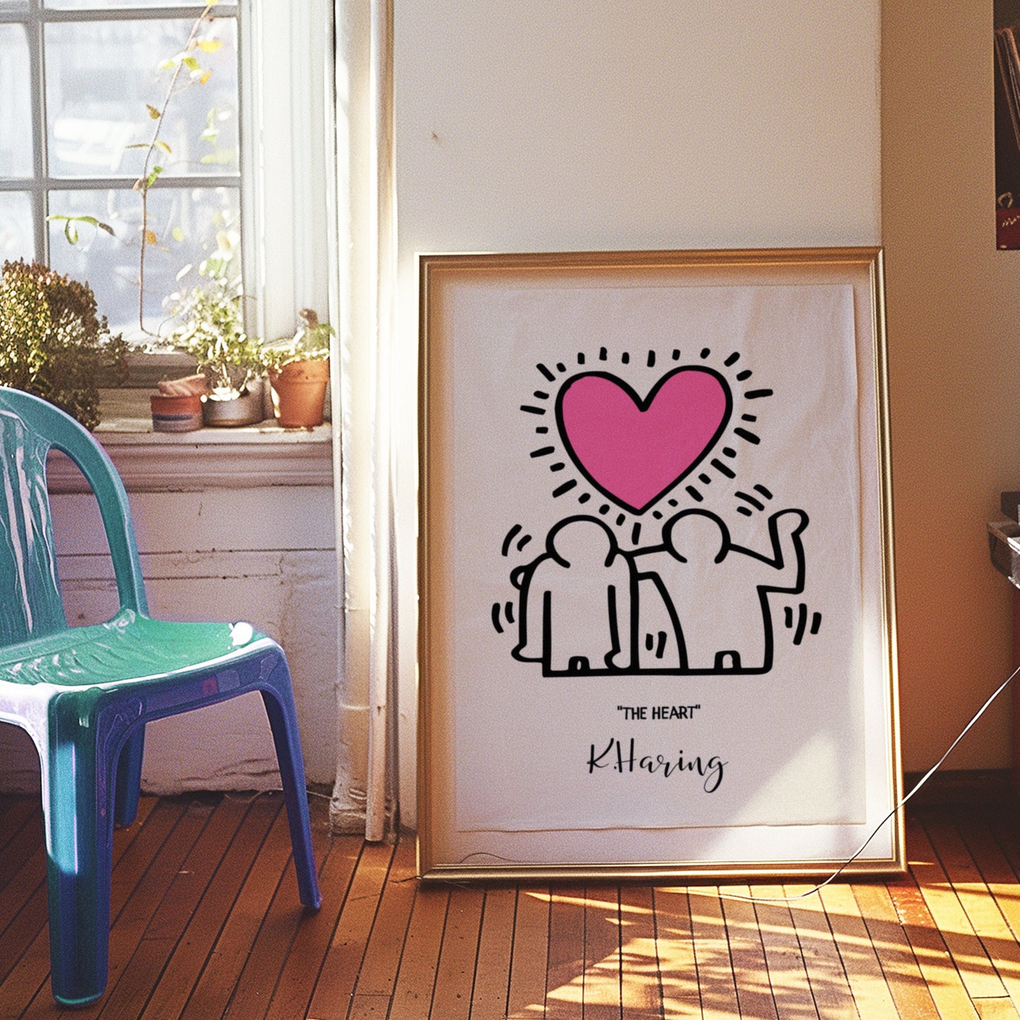 Keith Haring The Heart Poster, Pop Art Print, Iconic Love Symbol Art, Modern Wall Decor, Pink Heart Art, Street Art, Contemporary Wall Art