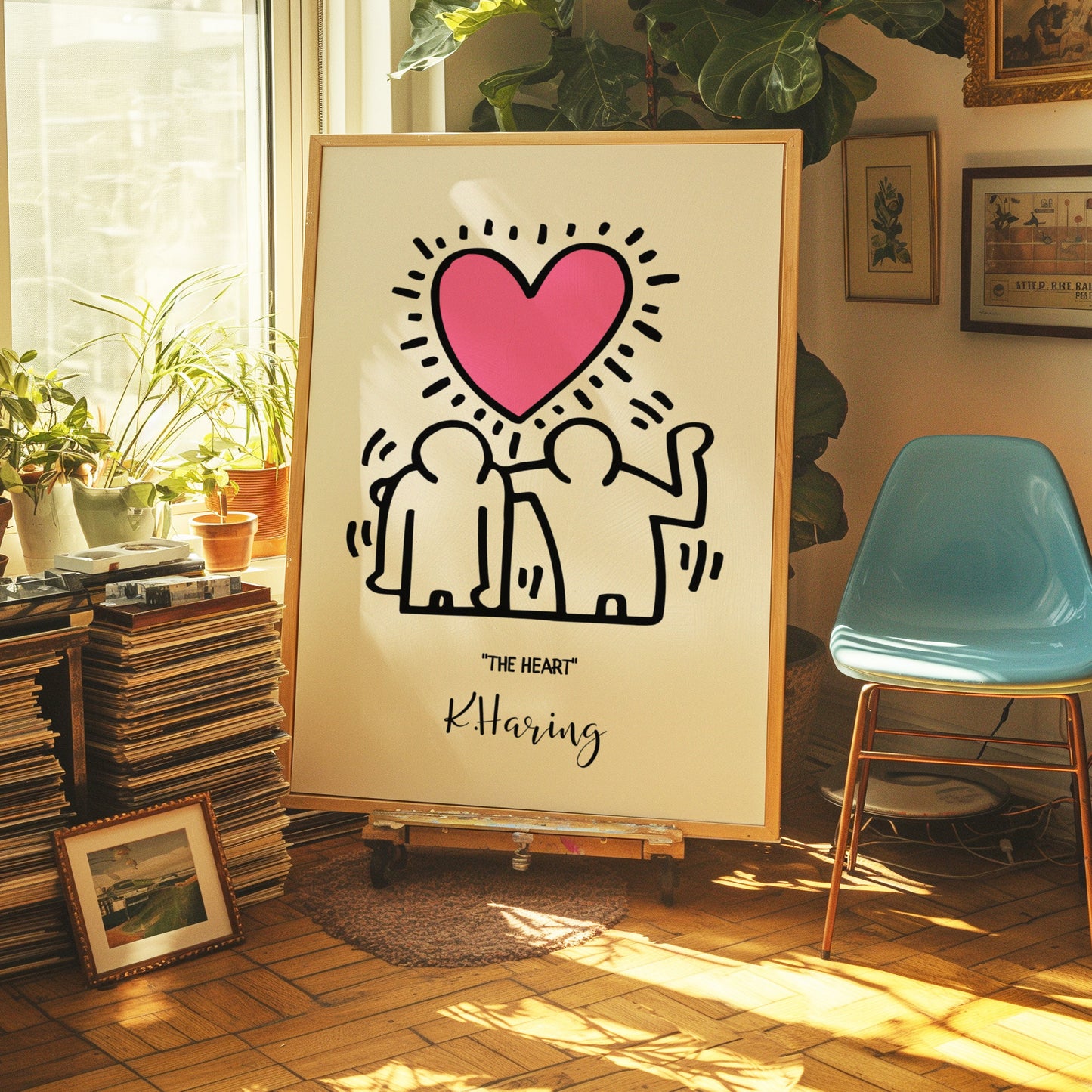 Keith Haring The Heart Poster, Pop Art Print, Iconic Love Symbol Art, Modern Wall Decor, Pink Heart Art, Street Art, Contemporary Wall Art