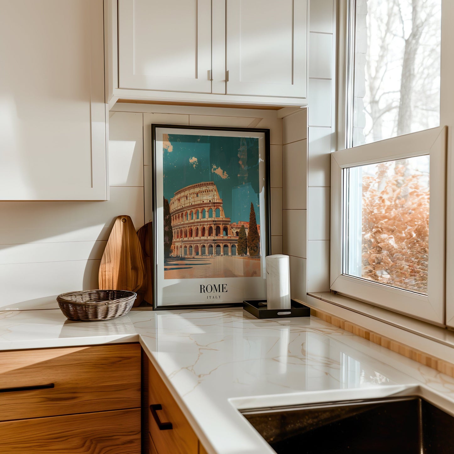 Rome Colosseum Poster, Italy Travel Art, Rome Landmark Print, Colosseum Wall Art, Cityscape Photography, Rome Italy Poster, Rome Art