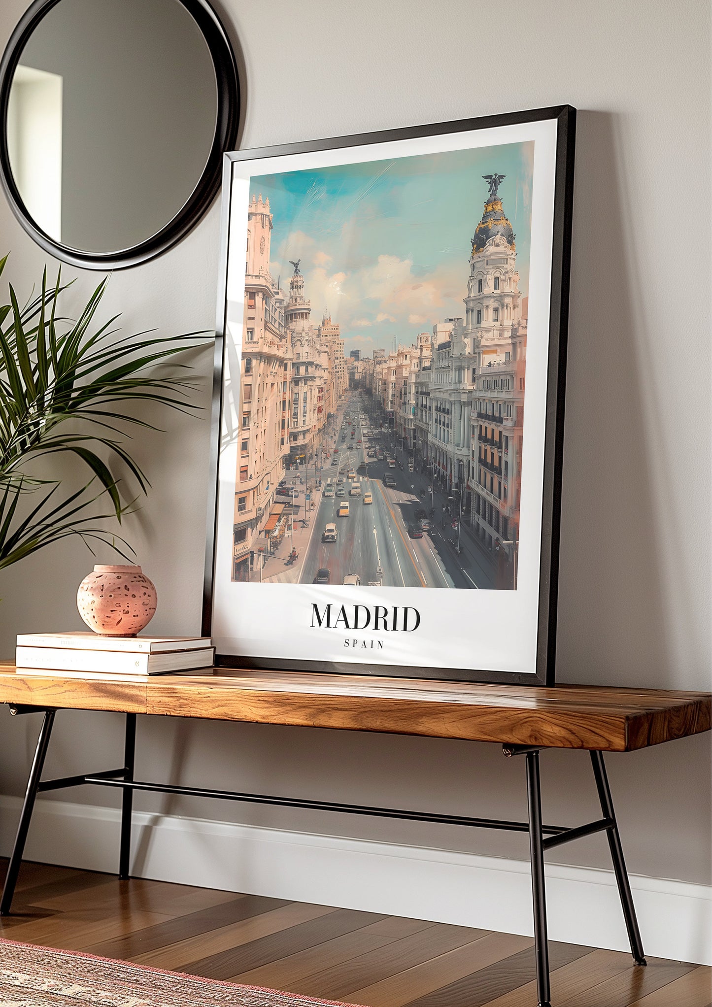 Madrid Cityscape Poster, Spain Travel Art, Madrid Print, Gran Via Wall Art, Madrid Photography, Spanish Cityscape, Madrid Spain Poster