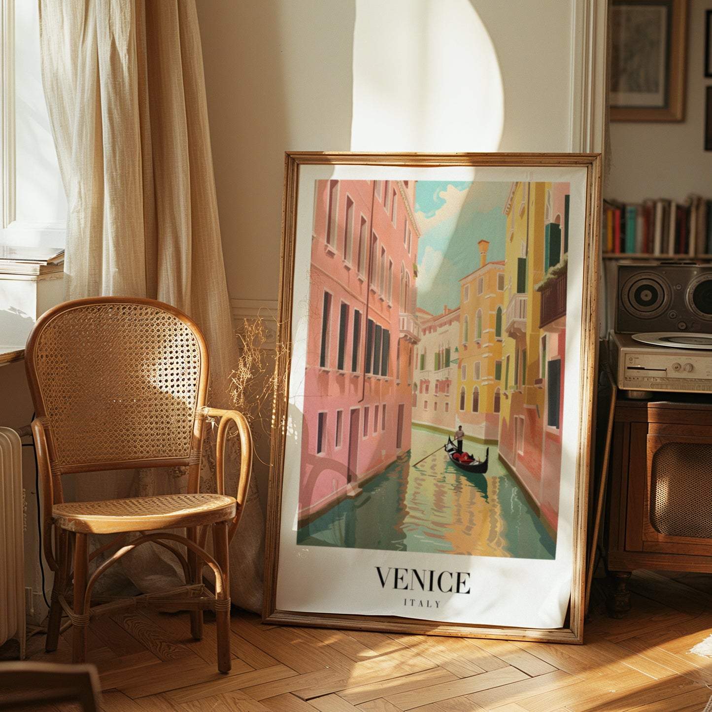 Venice Italy Poster, Venetian Canal Print, Venice Gondola Wall Art, Italy Travel Poster, Italian Cityscape, Venice Photography, Venice Art