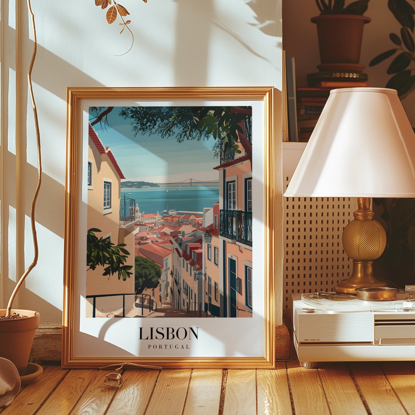 Lisbon Portugal Poster, Alfama District Wall Art, Portuguese Cityscape Print, Lisbon Travel Poster, Portugal Architecture Art, Lisbon Decor