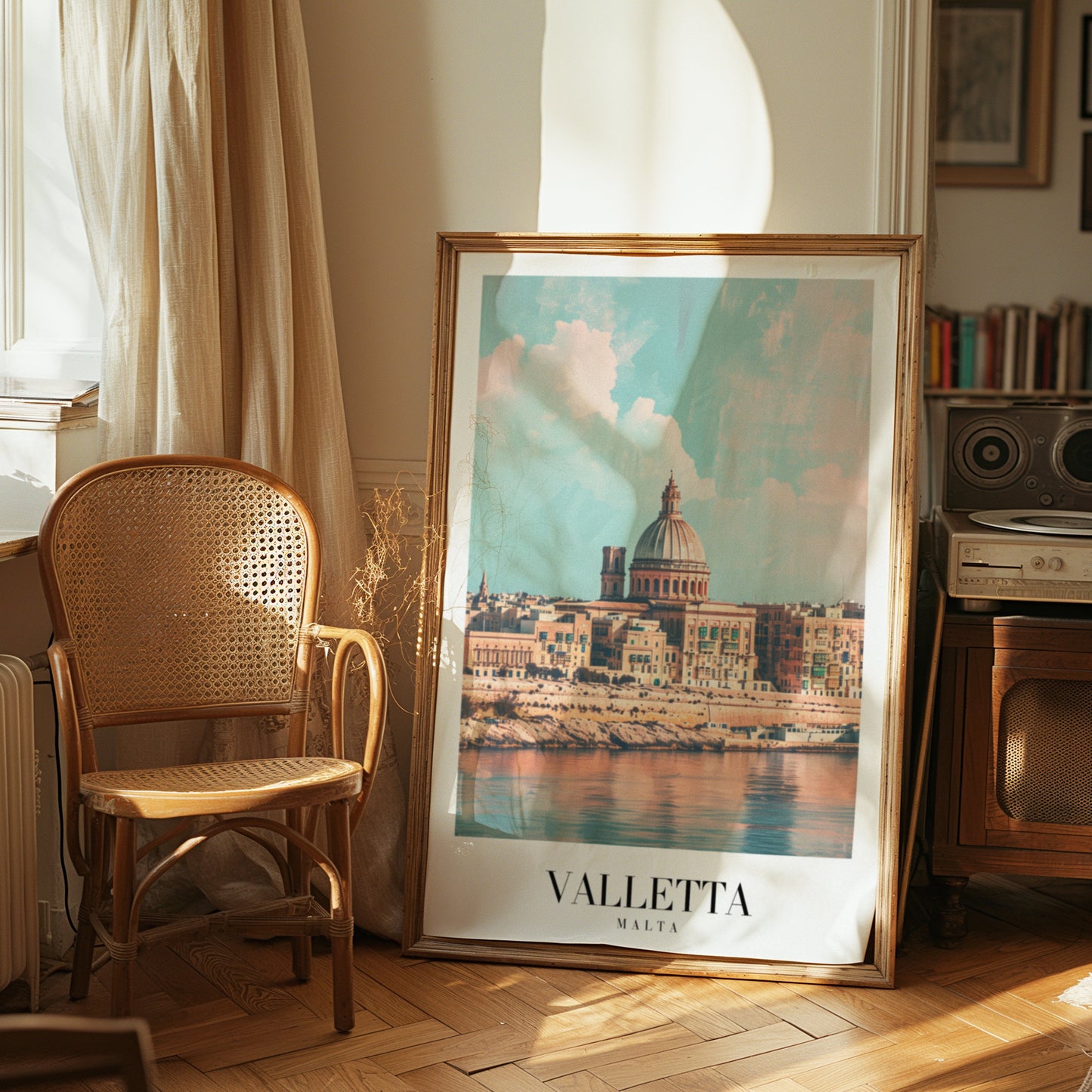 Valletta Poster, Malta Cityscape Wall Art, Historic Valletta Print, Retro Travel Poster, Malta Architecture Art, Mediterranean City Decor