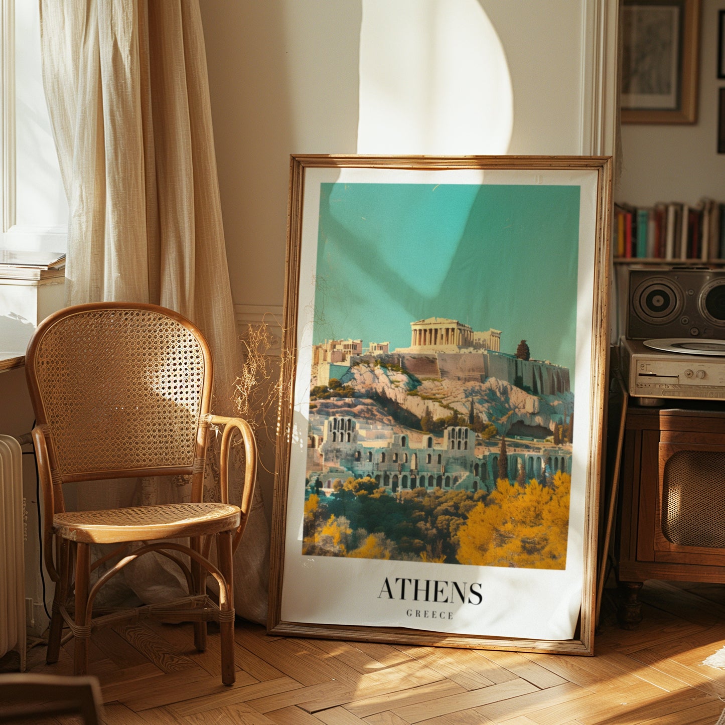 Athens Greece Acropolis Poster, Ancient Greece Wall Art, Parthenon Art Print, Greek Architecture Poster, Travel Greece Decor, Athens Skyline