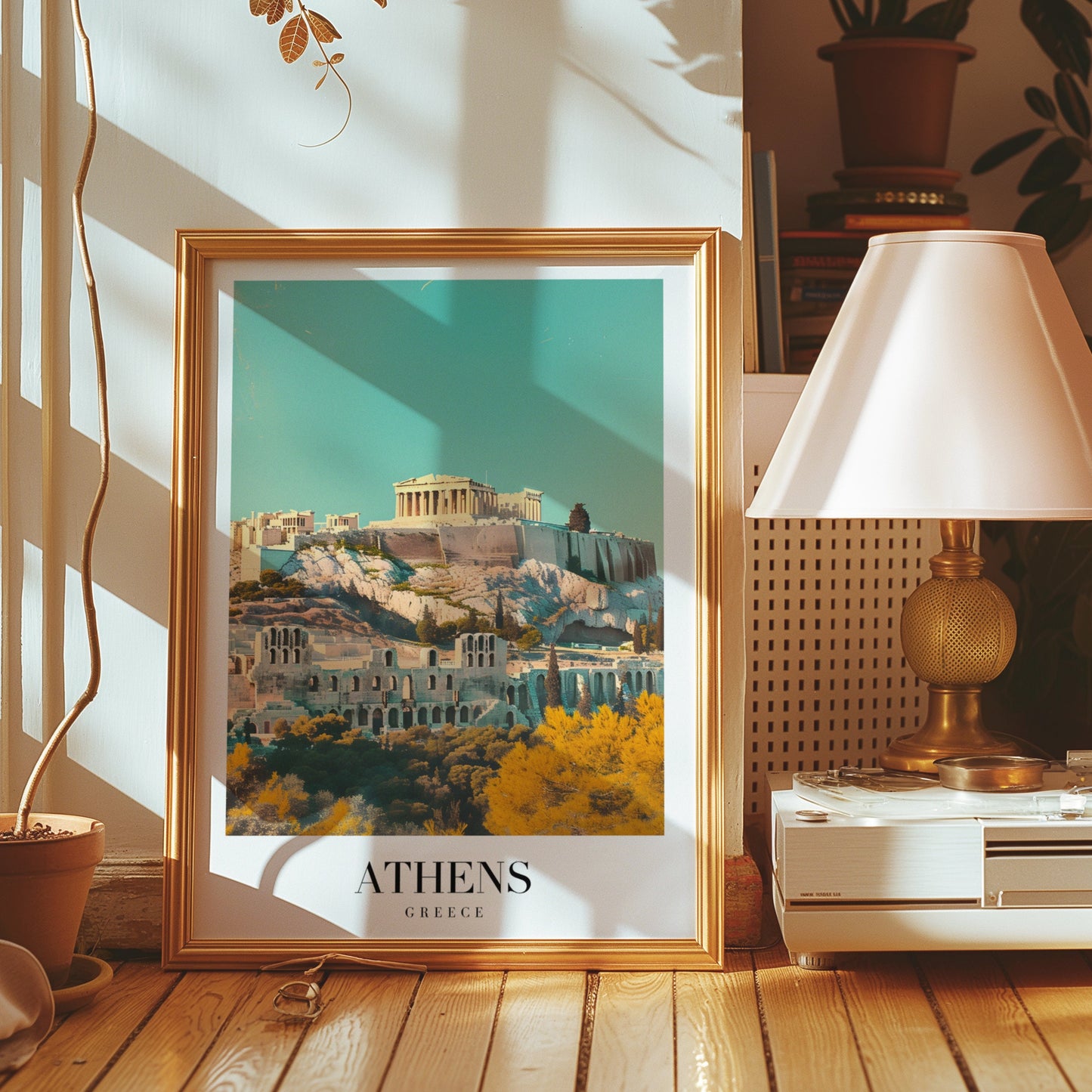 Athens Greece Acropolis Poster, Ancient Greece Wall Art, Parthenon Art Print, Greek Architecture Poster, Travel Greece Decor, Athens Skyline