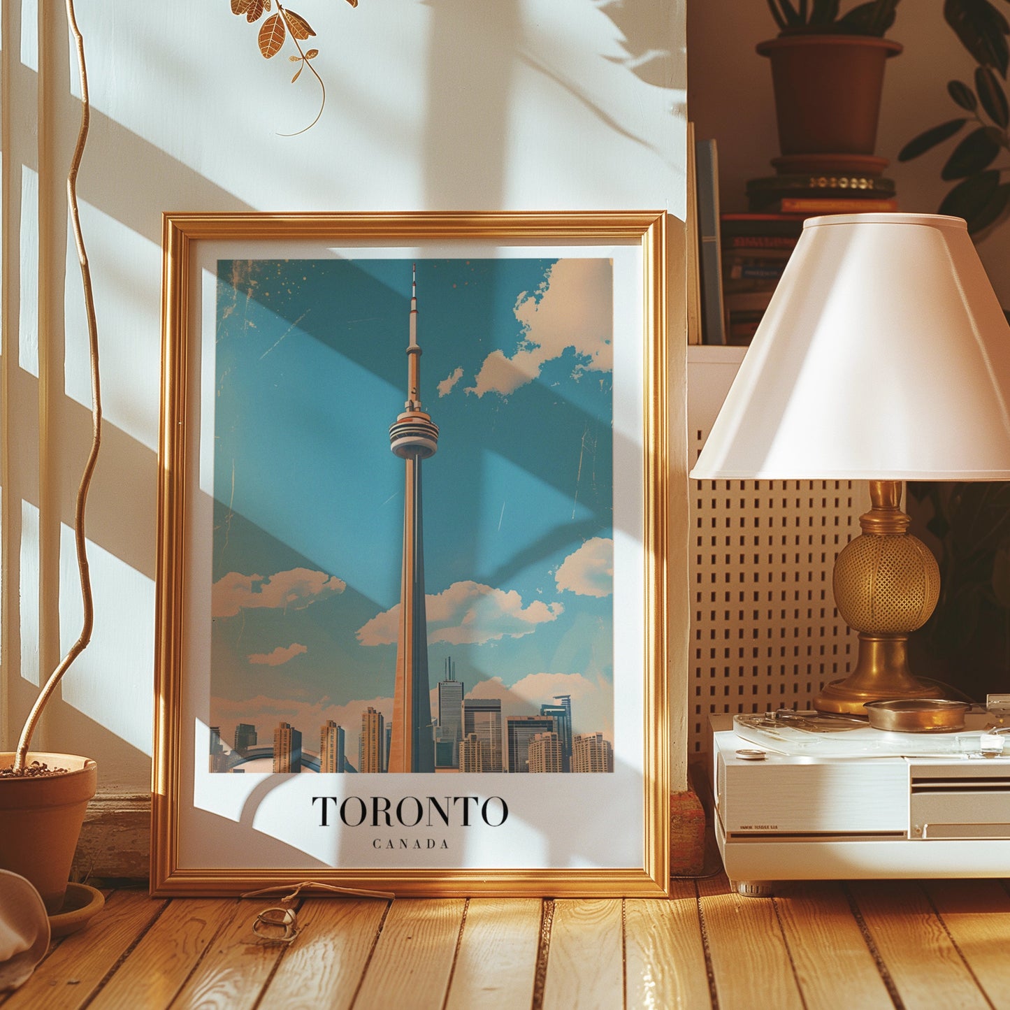 Toronto Canada Poster, CN Tower Wall Art, Skyline Cityscape Print, Modern City Decor, Toronto Travel Art, Canada Art Print, Toronto Poster