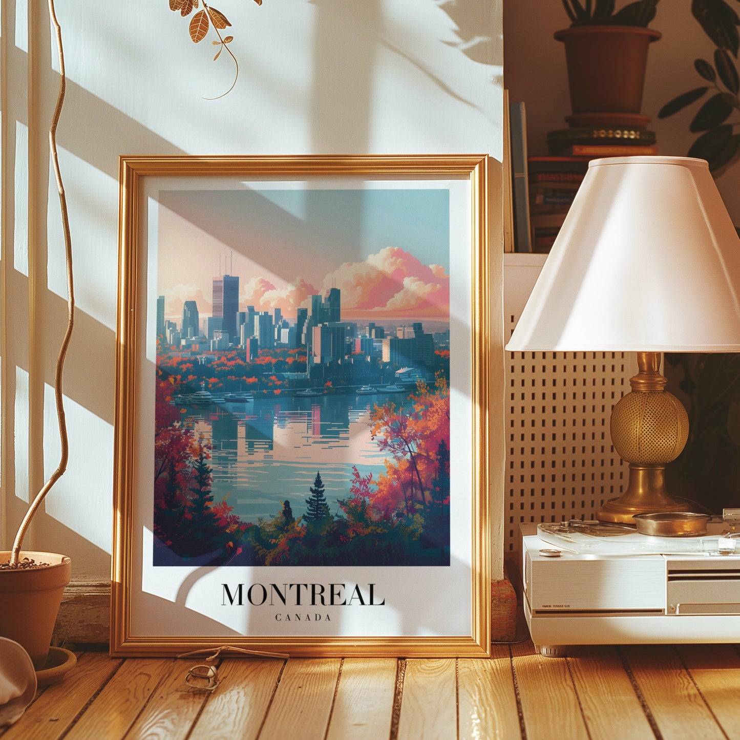 Montreal City Poster, Canada Travel Print, Skyline Wall Art, Autumn Landscape Decor, Canadian Cityscape Poster, City Poster, Country Poster