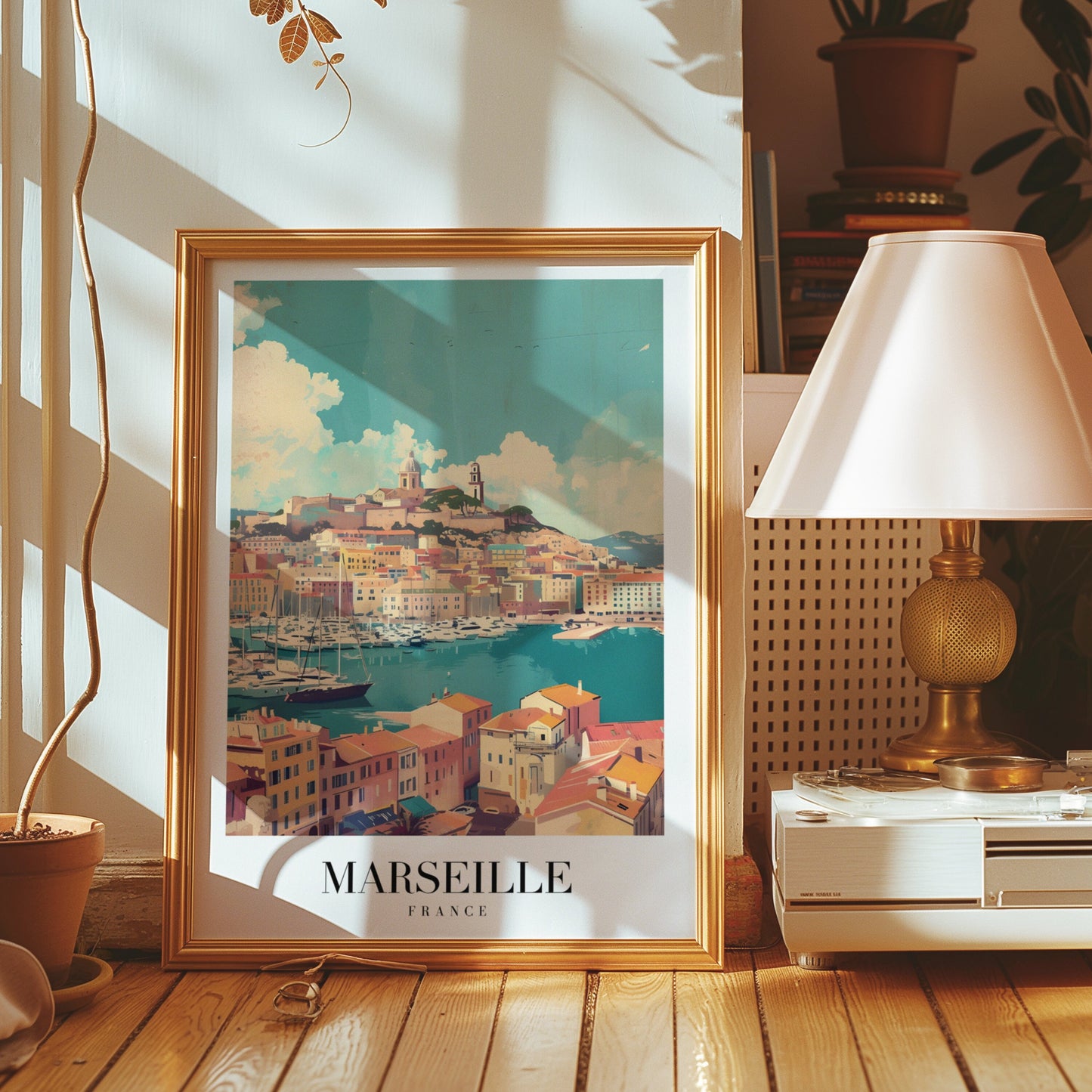 Marseille City Poster, France Travel Print, Coastal Wall Art, Mediterranean Landscape Decor, French Cityscape Poster, City Poster, Poster