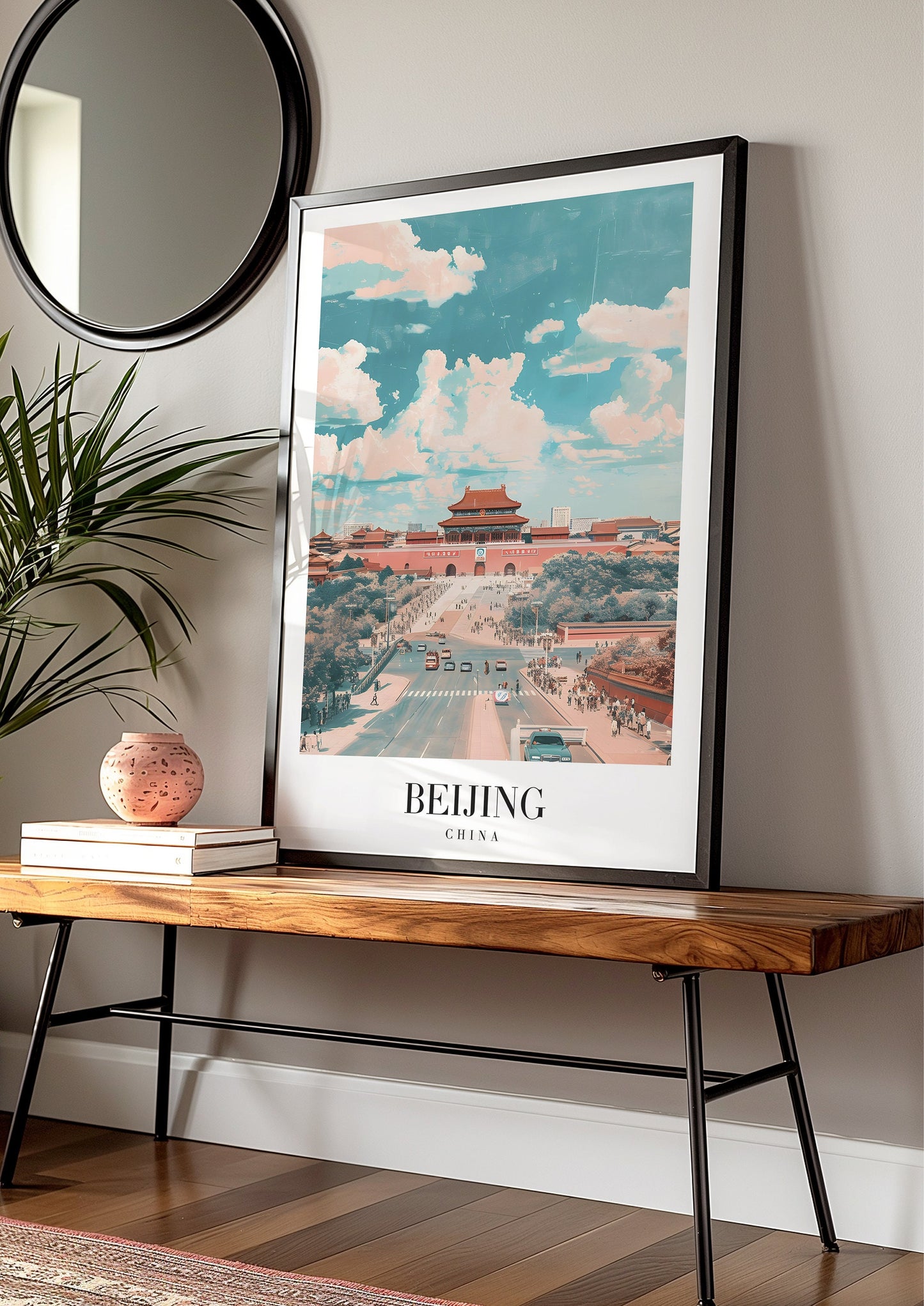 Beijing Poster, China Travel Art, Forbidden City Print, Beijing Skyline Wall Decor, Chinese Culture Art, Beijing Cityscape, City Poster