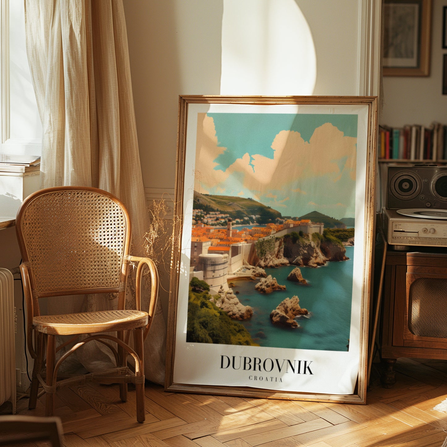 Dubrovnik City Poster, Croatia Coastline Wall Art, Mediterranean Scenic Print, Old Town Dubrovnik Art, Adriatic Coast Poster, Croatia Print