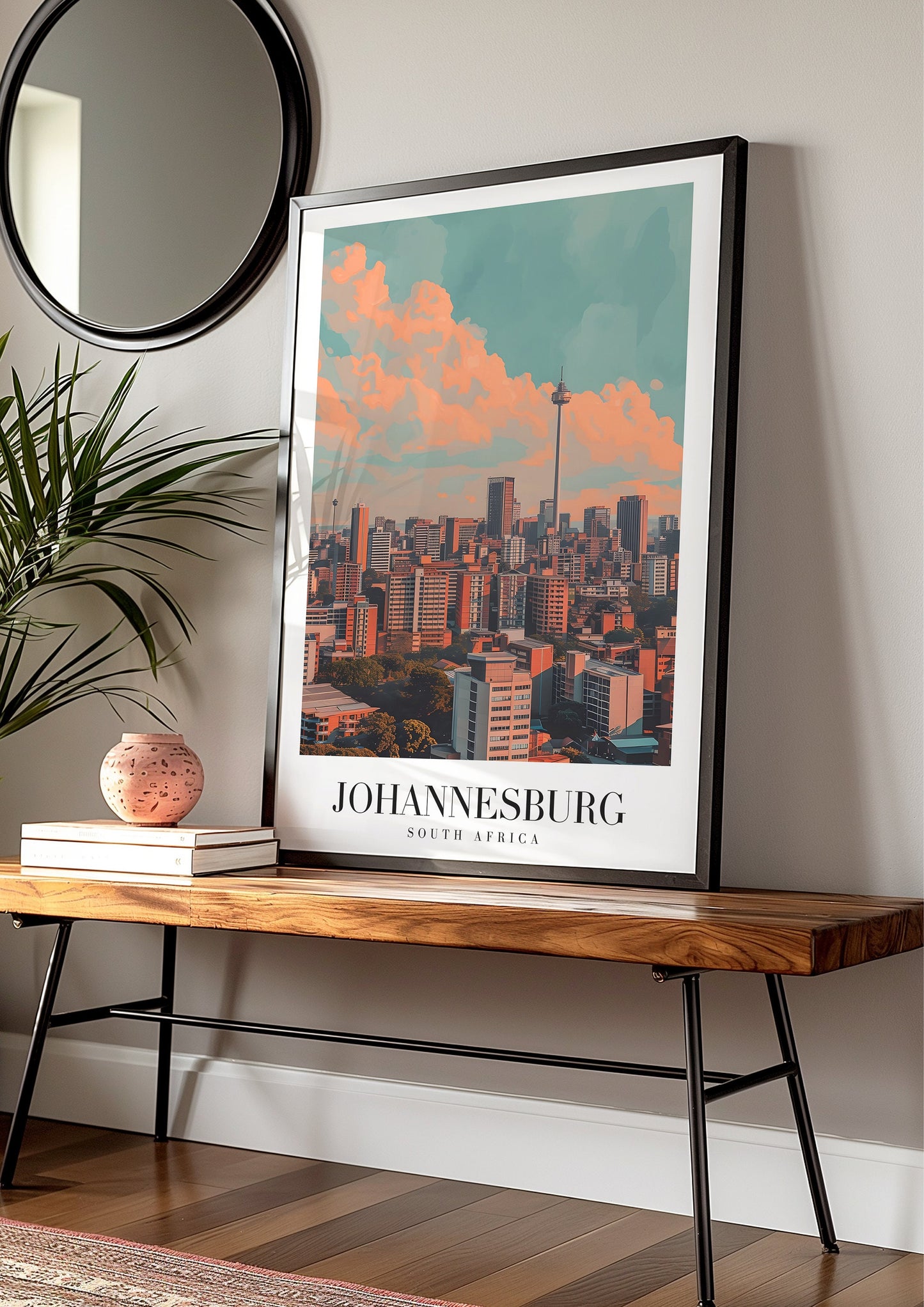 Johannesburg City Poster, South Africa Skyline Art, African Cityscape Print, Johannesburg Wall Art, Urban South Africa Decor, City Poster