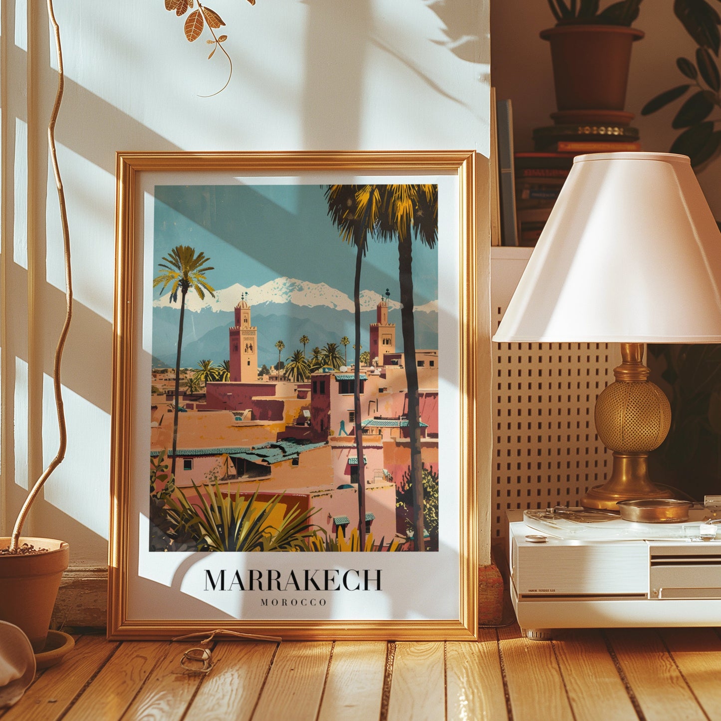 Marrakech City Poster, Morocco Wall Art, Marrakech Skyline Print, Moroccan Architecture Art, Travel Decor, African City Poster,Travel Poster