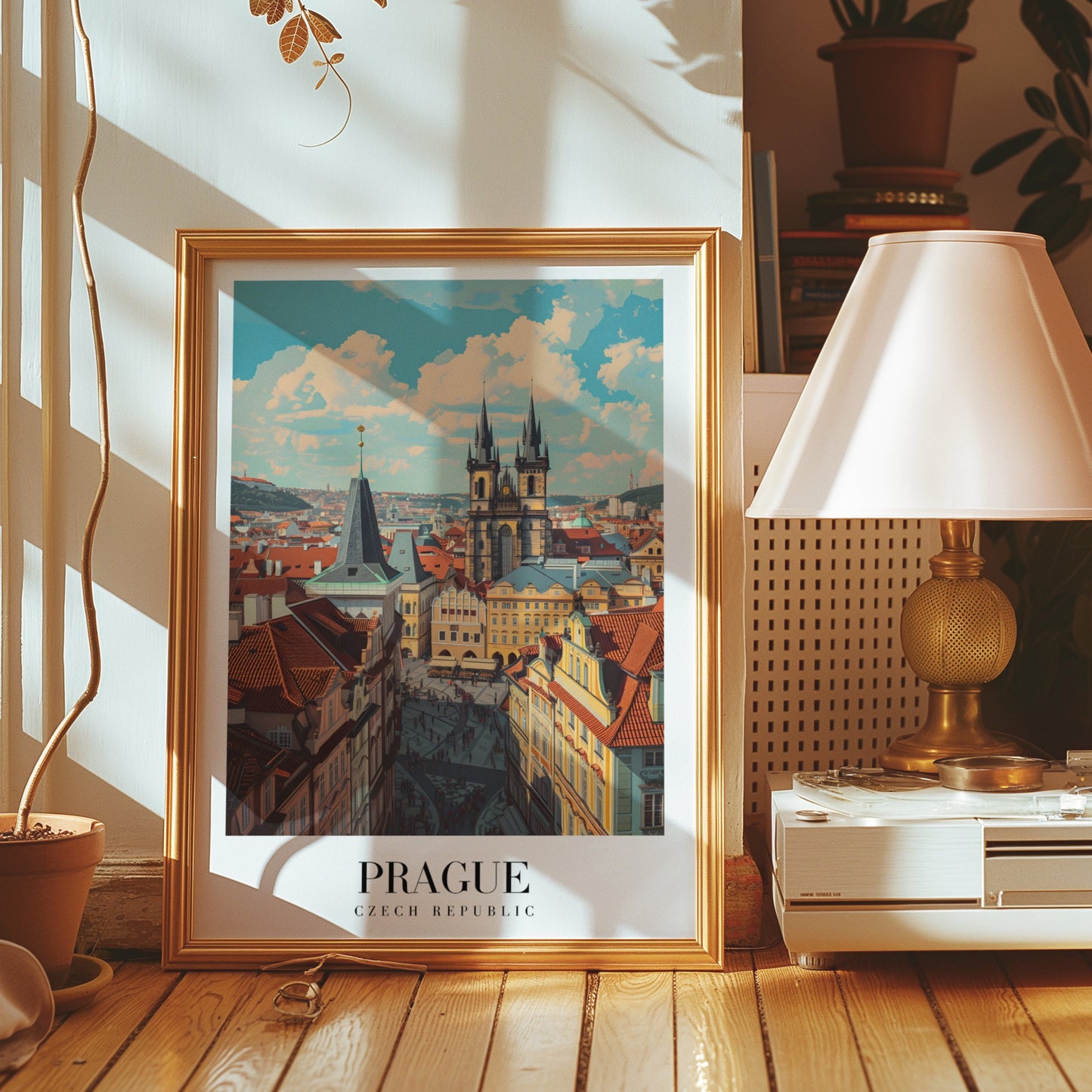 Prague City Poster, Czech Republic Travel Art, Historical Skyline Wall Art, European Cityscape Print, Vintage City Poster, City Poster