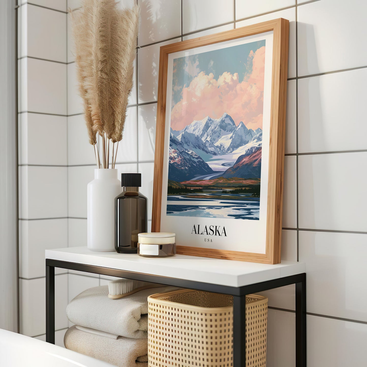 Alaska Poster, USA Travel Art, Denali National Park Wall Art, Alaskan Mountains Print, Scenic Wilderness Poster, City Poster, Country Poster