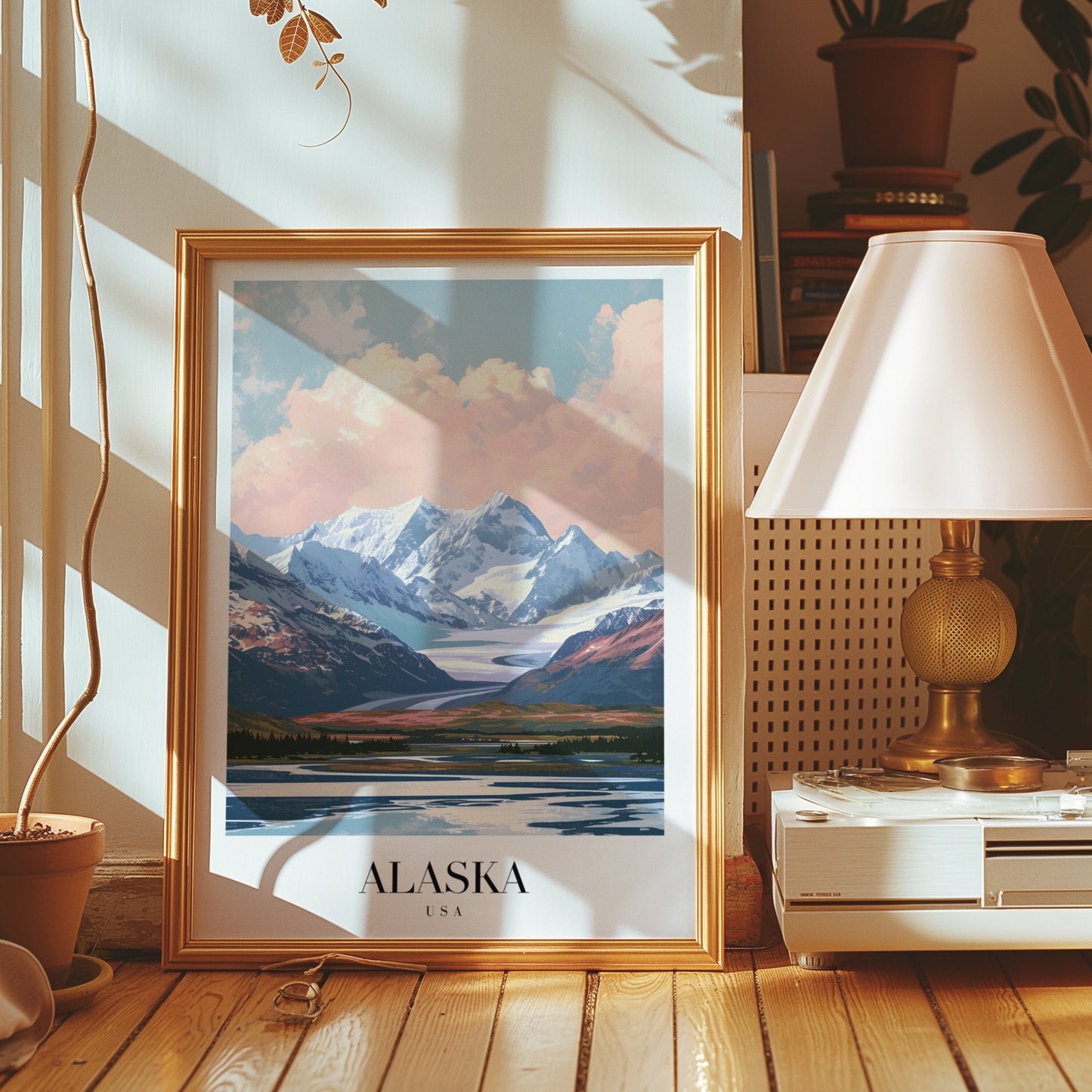 Alaska Poster, USA Travel Art, Denali National Park Wall Art, Alaskan Mountains Print, Scenic Wilderness Poster, City Poster, Country Poster