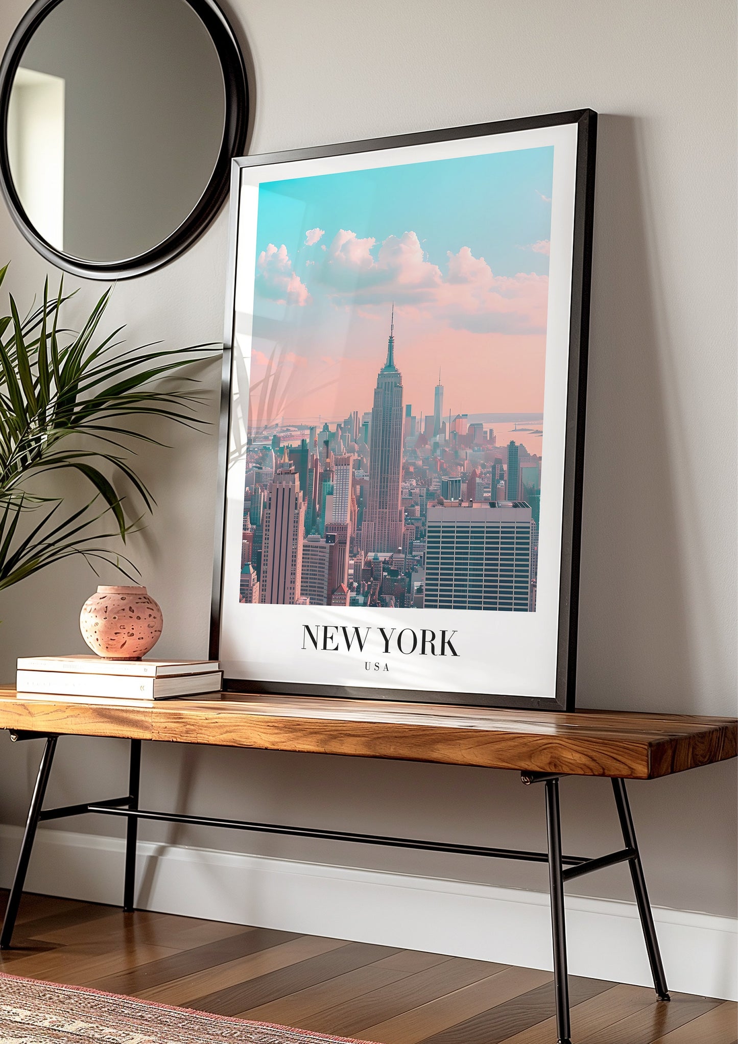 New York City Poster, Empire State Building Art Print, NYC Skyline Wall Art, Iconic City Poster, USA Travel Decor, Cityscape Print, Poster