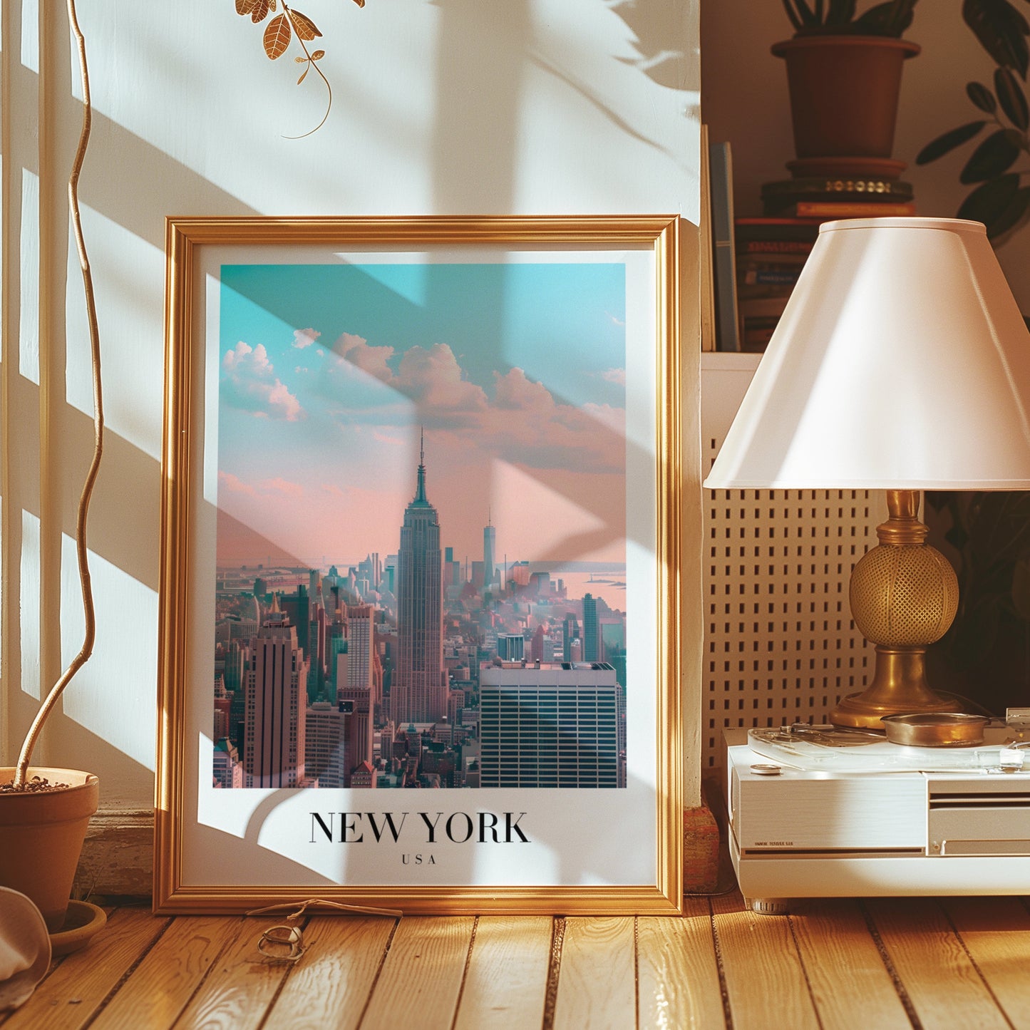 New York City Poster, Empire State Building Art Print, NYC Skyline Wall Art, Iconic City Poster, USA Travel Decor, Cityscape Print, Poster