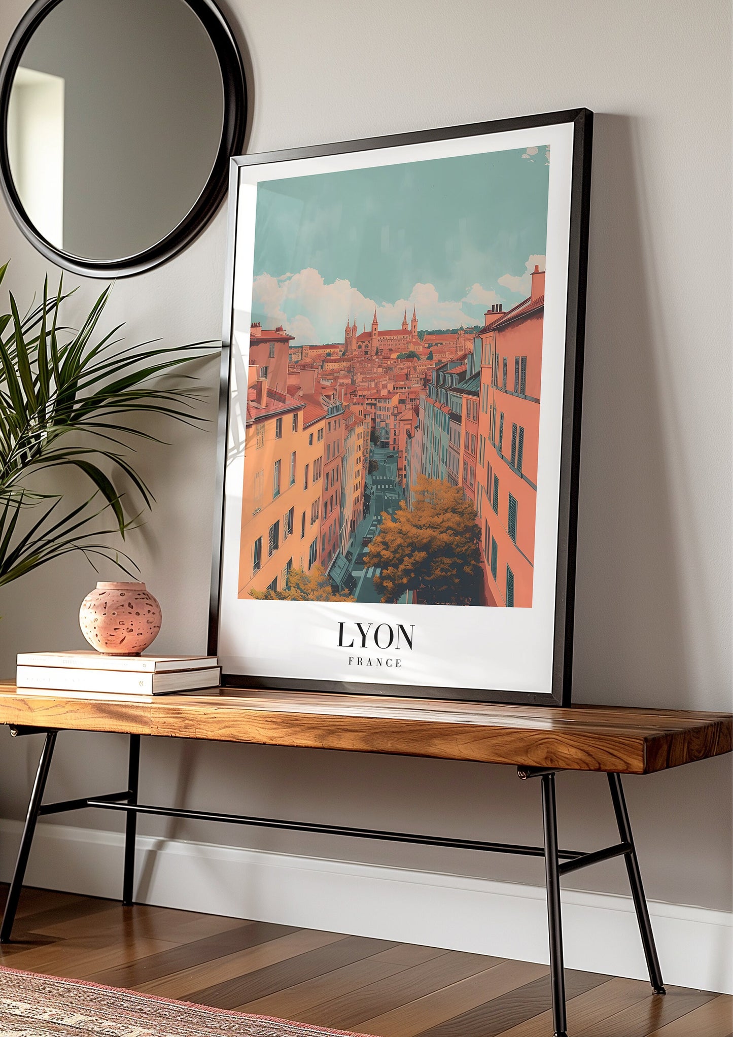 Lyon France Poster, French Cityscape Art Print, Historic Lyon Wall Art, Travel Poster, France Decor, City Poster, Country Poster