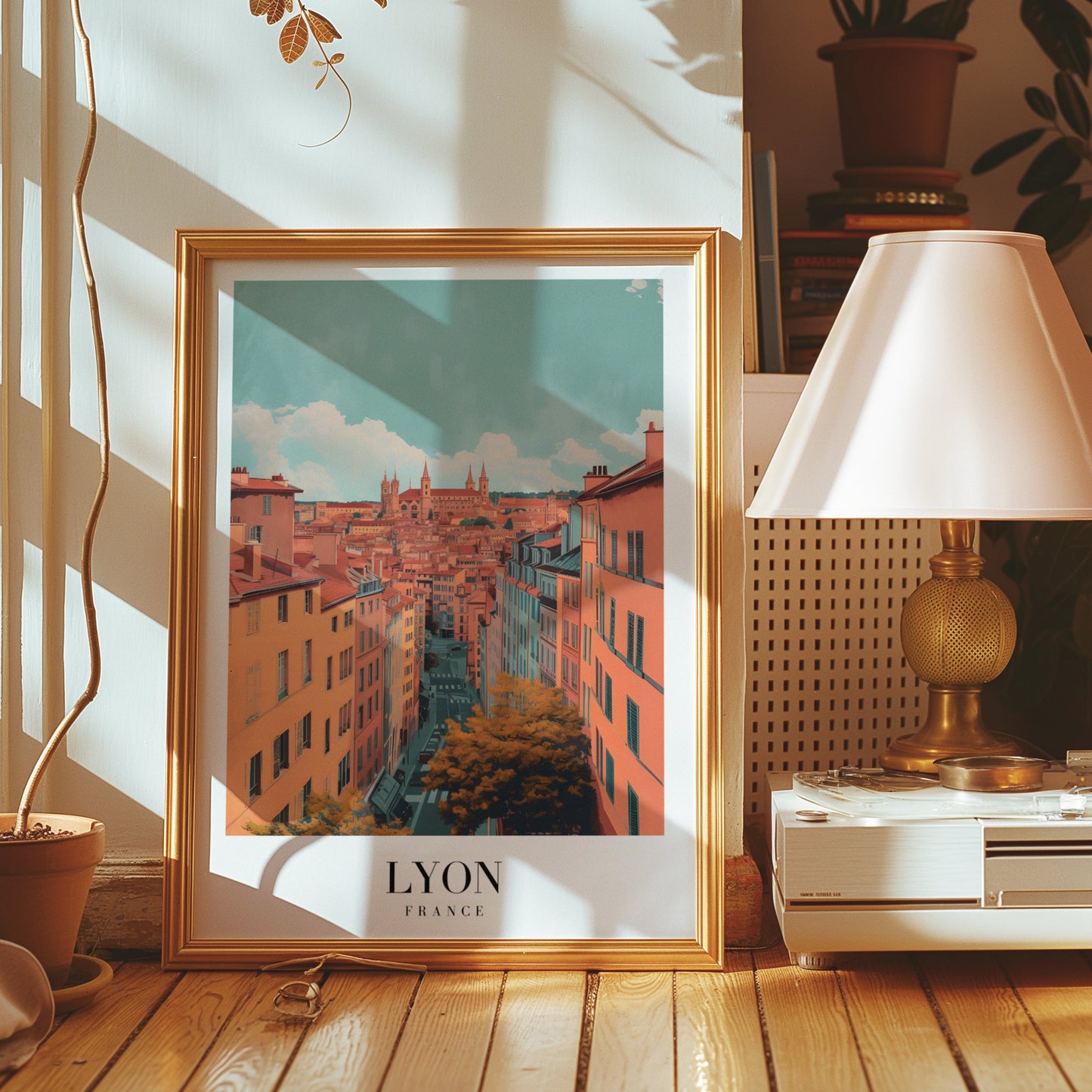 Lyon France Poster, French Cityscape Art Print, Historic Lyon Wall Art, Travel Poster, France Decor, City Poster, Country Poster