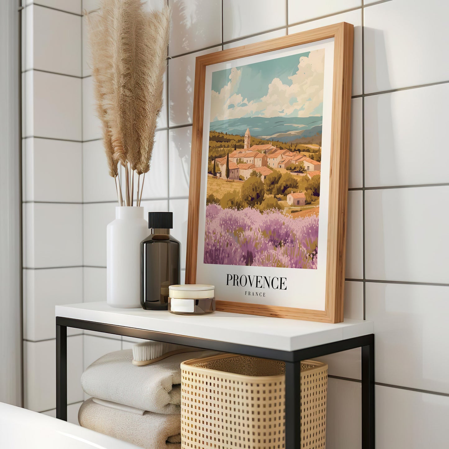 Provence France Poster, Lavender Fields Art Print, French Countryside Wall Art, Scenic Travel Poster, Provence Landscape Decor, City Poster