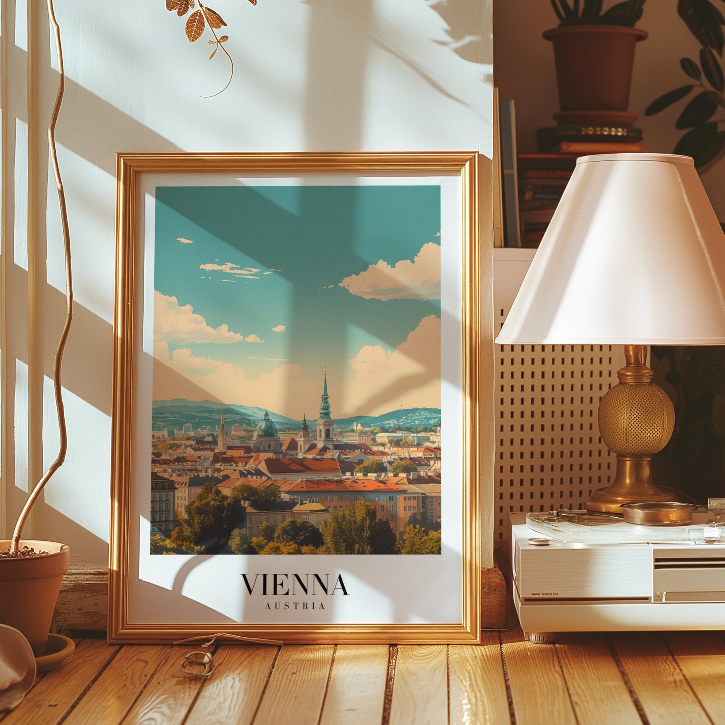 Vienna Austria Skyline Poster, Historic Cityscape Wall Art, Vienna Travel Poster, Austrian Architecture Print, St. Stephen's Cathedral