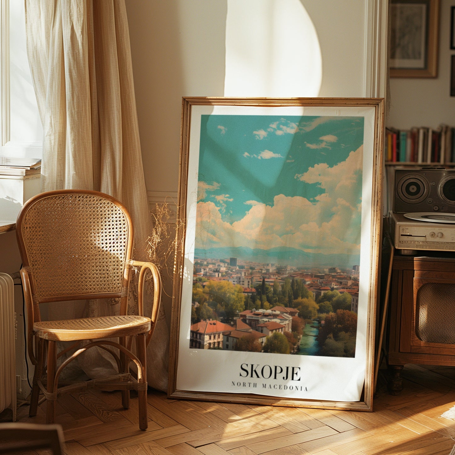 Skopje North Macedonia City Poster, Balkan Landscape Wall Art, Skopje Skyline Print, Historical Cityscape Art, Travel Poster of Skopje