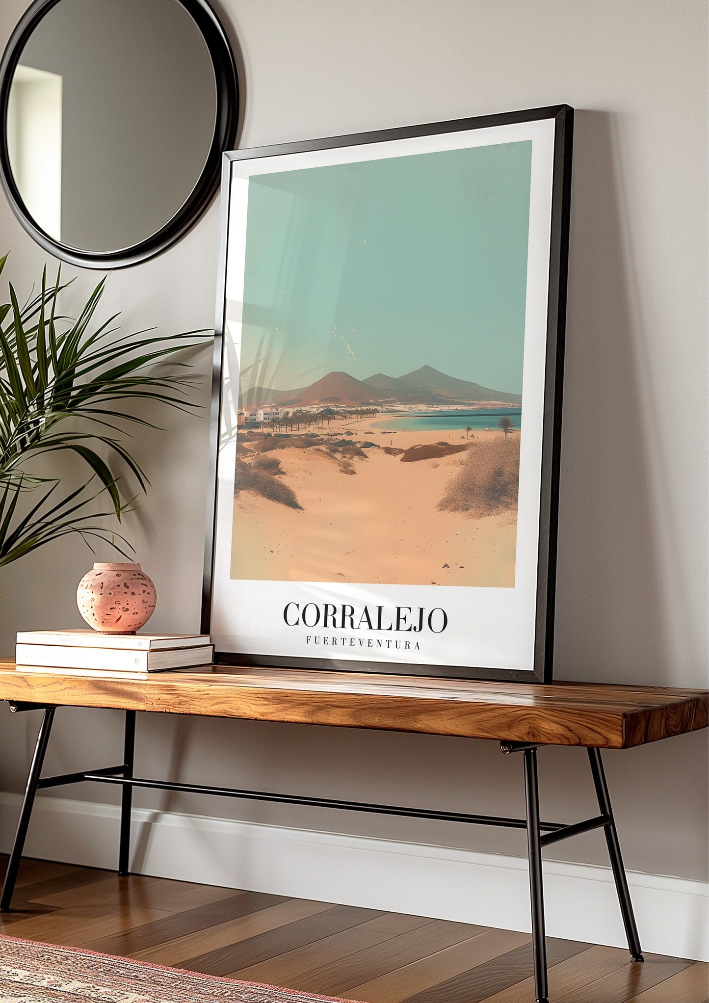 Corralejo Fuerteventura Poster, Canary Islands Beach Art, Desert Landscape Print, Coastal Nature Wall Art, Travel Poster of Corralejo