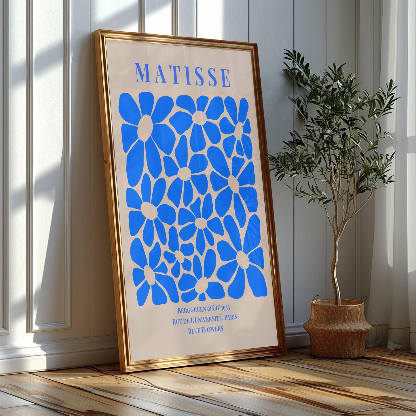 Masters of Artistry: Picasso & Matisse - A Triptych of Blue, Celebrating Iconic Art in a Contemporary Hue, Printable Art, Digital Art Work